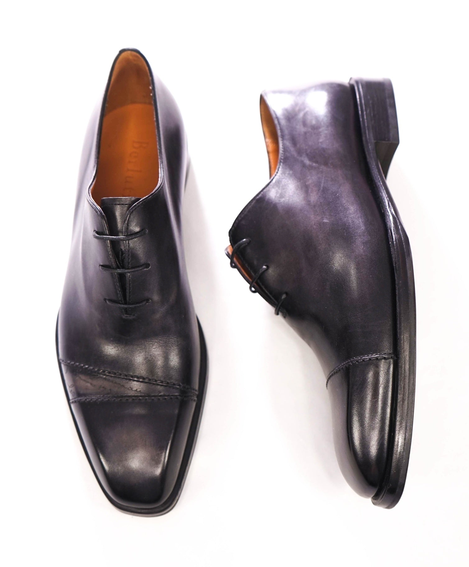 $2,600 BERLUTI - Gray SCRITTO Leather Oxfords - US 7 (6UK)