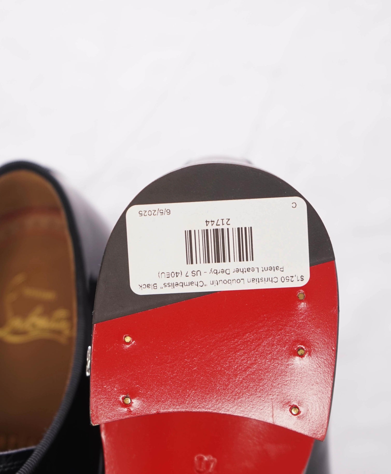 $1,250 Christian Louboutin "Chambeliss" Black Patent Leather Derby - US 7 (40EU)