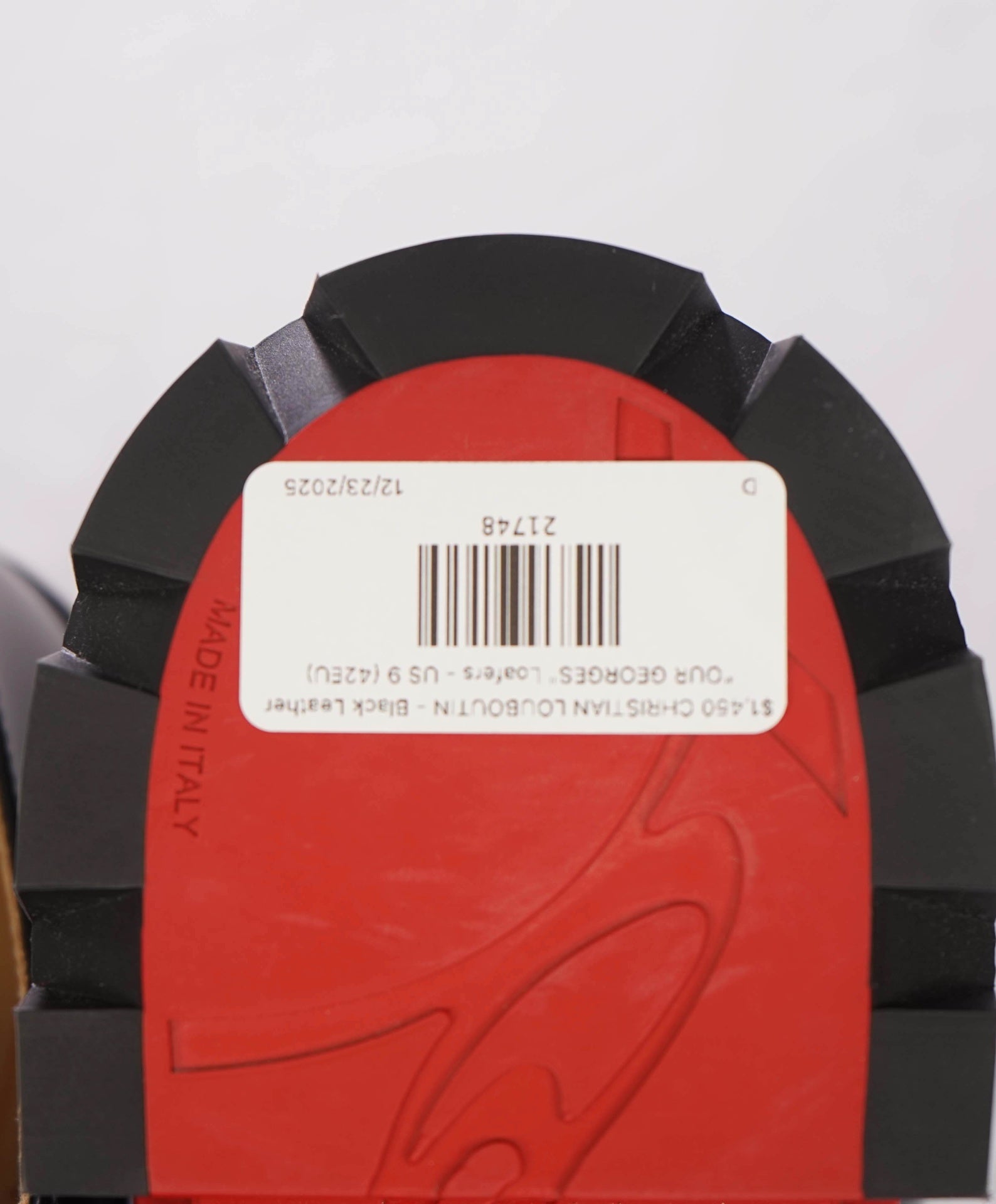 $1,450 CHRISTIAN LOUBOUTIN - Black Leather "OUR GEORGES" Loafers - US 9 (42EU)