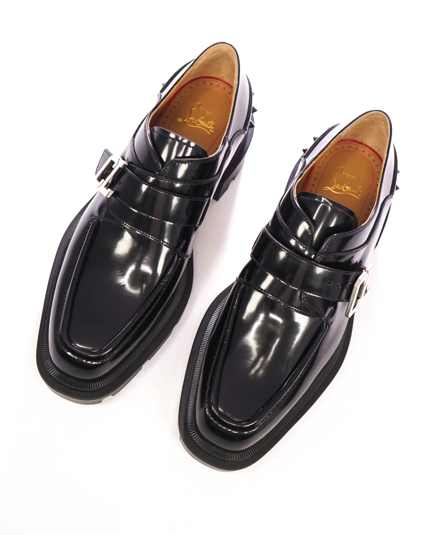 $1,450 CHRISTIAN LOUBOUTIN - Black Leather "OUR GEORGES" Loafers - US 9 (42EU)