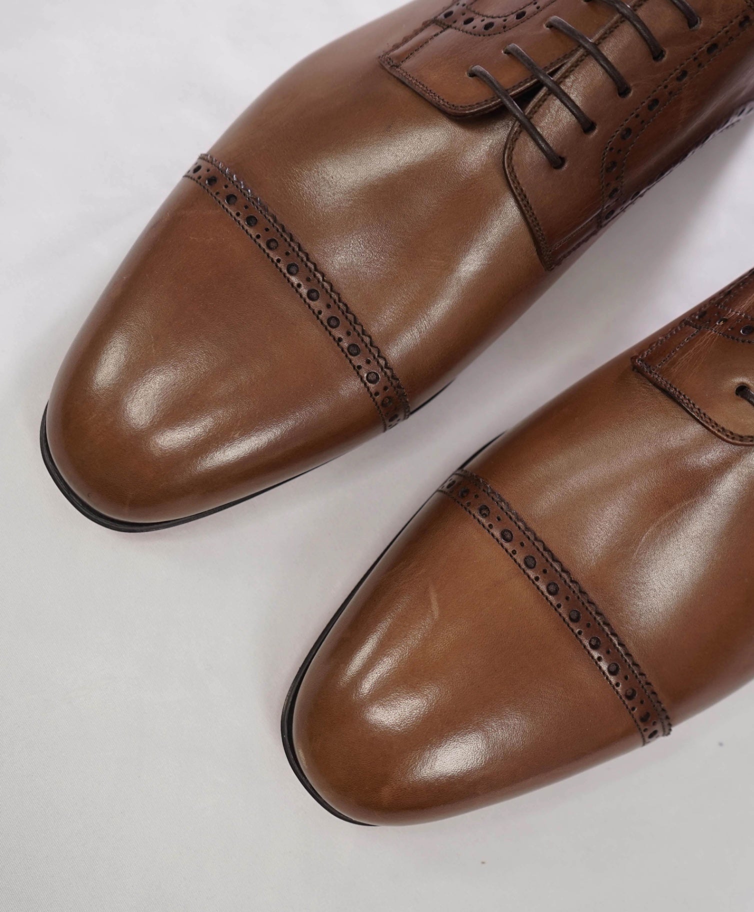 $1,150 CHRISTIAN LOUBOUTIN - *GREGGO* Brown Leather BROGUE Derby - US 12 (45EU)