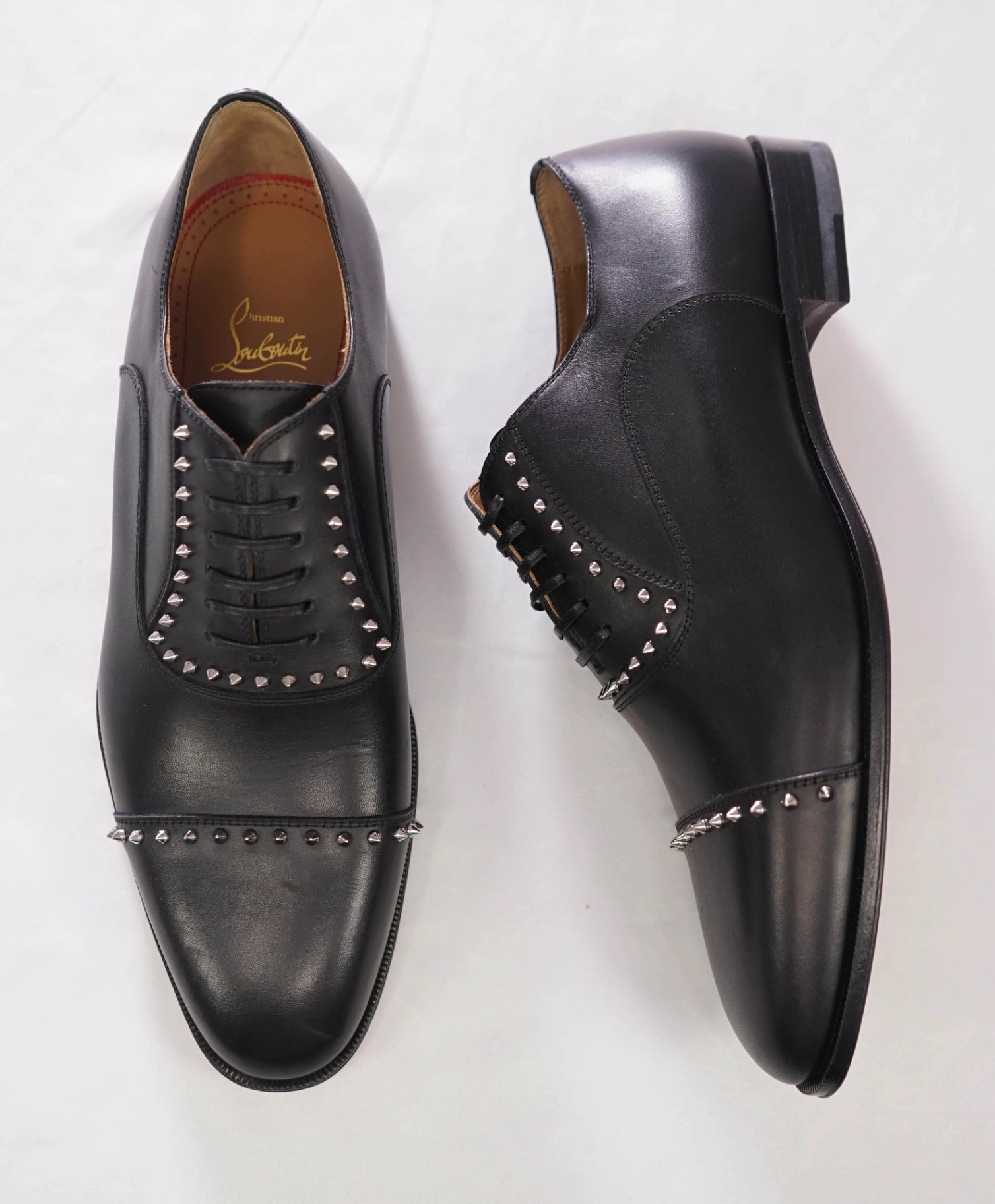 $1,200 CHRISTIAN LOUBOUTIN - *CLOOCLOO* Black Spike Oxfords - US 9 (42EU)