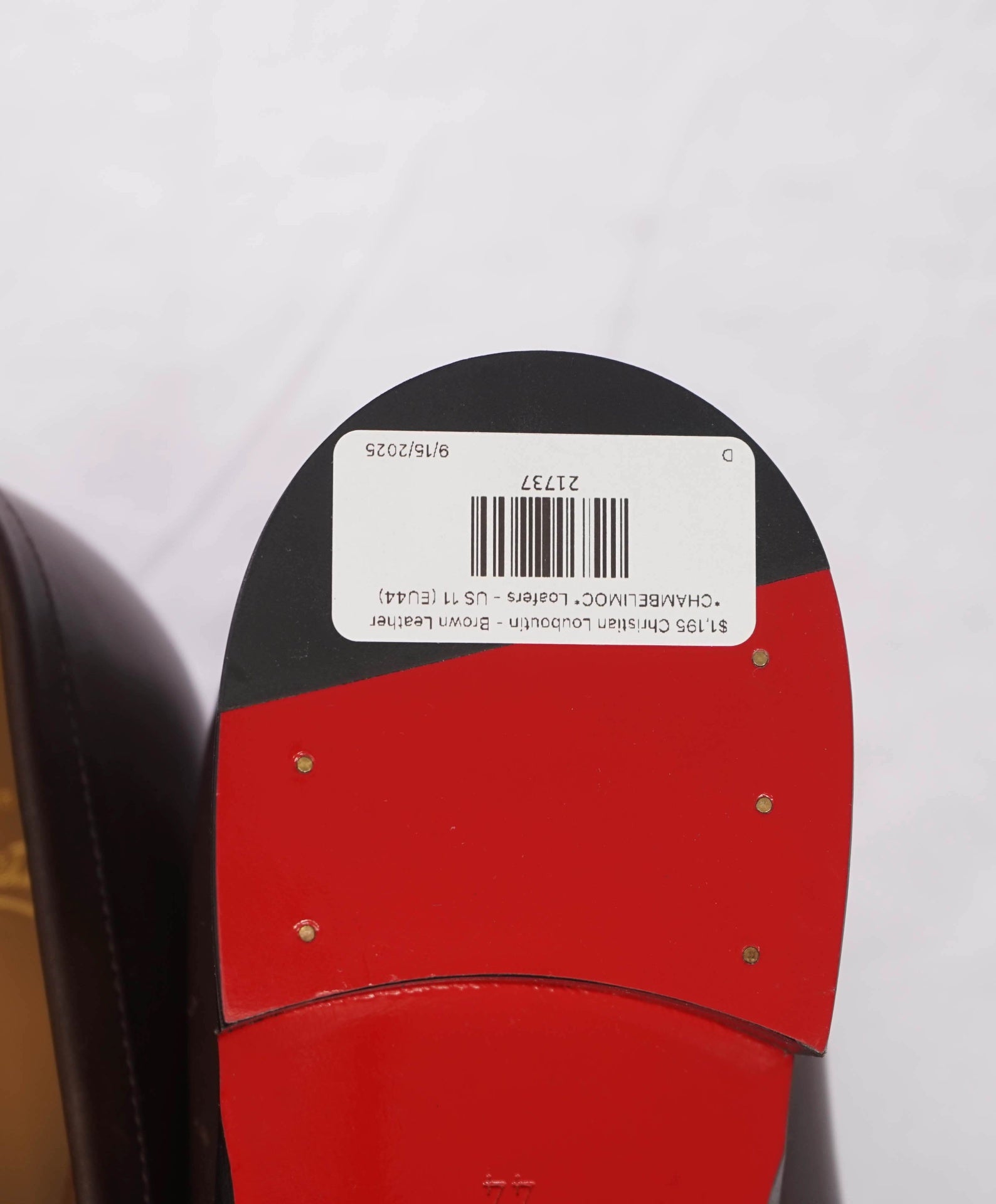 $1,195 Christian Louboutin - Brown Leather *CHAMBELIMOC* Loafers - US 11 (EU44)