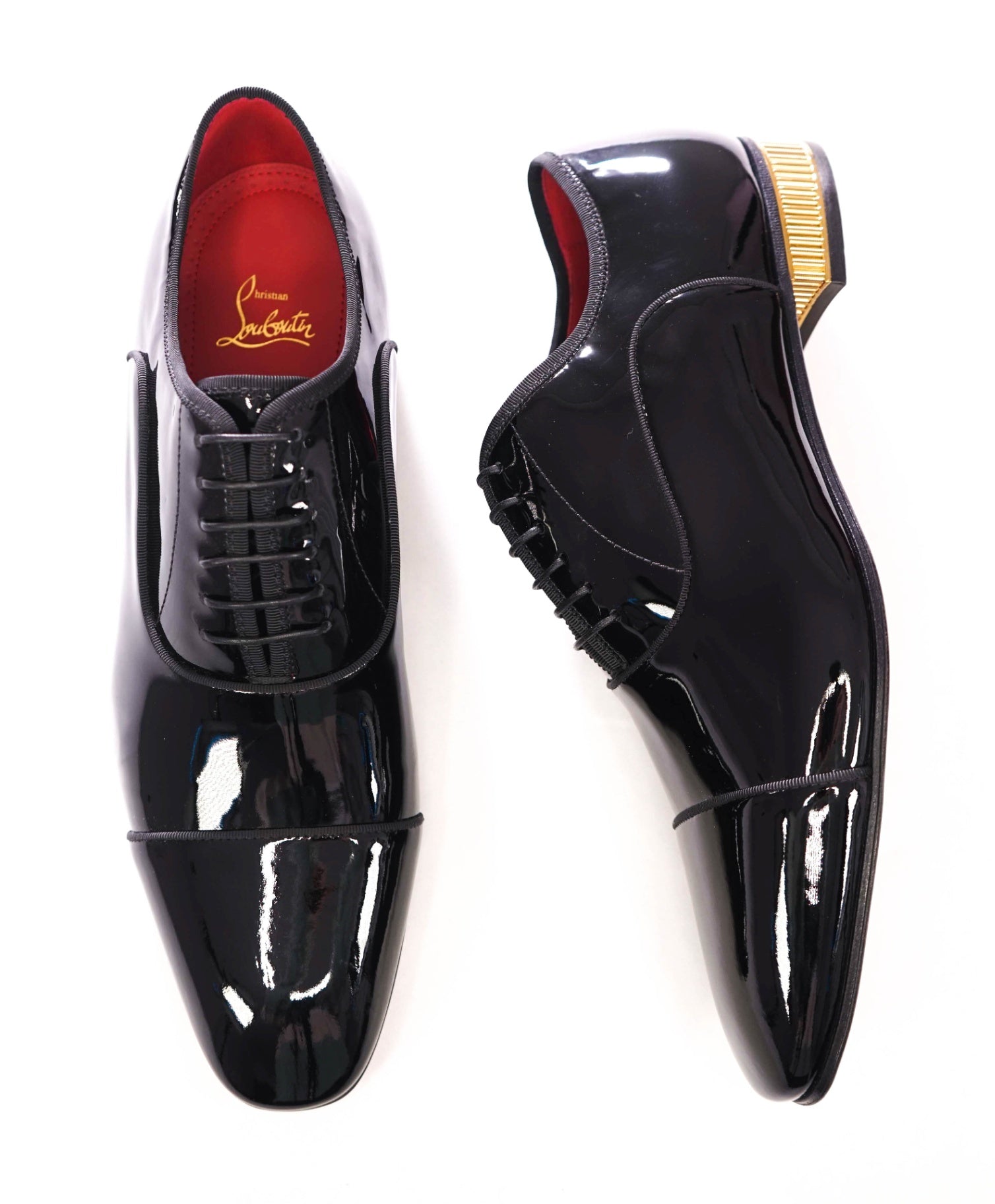 $1,300 CHRISTIAN LOUBOUTIN - *MET GREGGO* Patent Leather Black Oxfords - US 11.5 (44.5EU)
