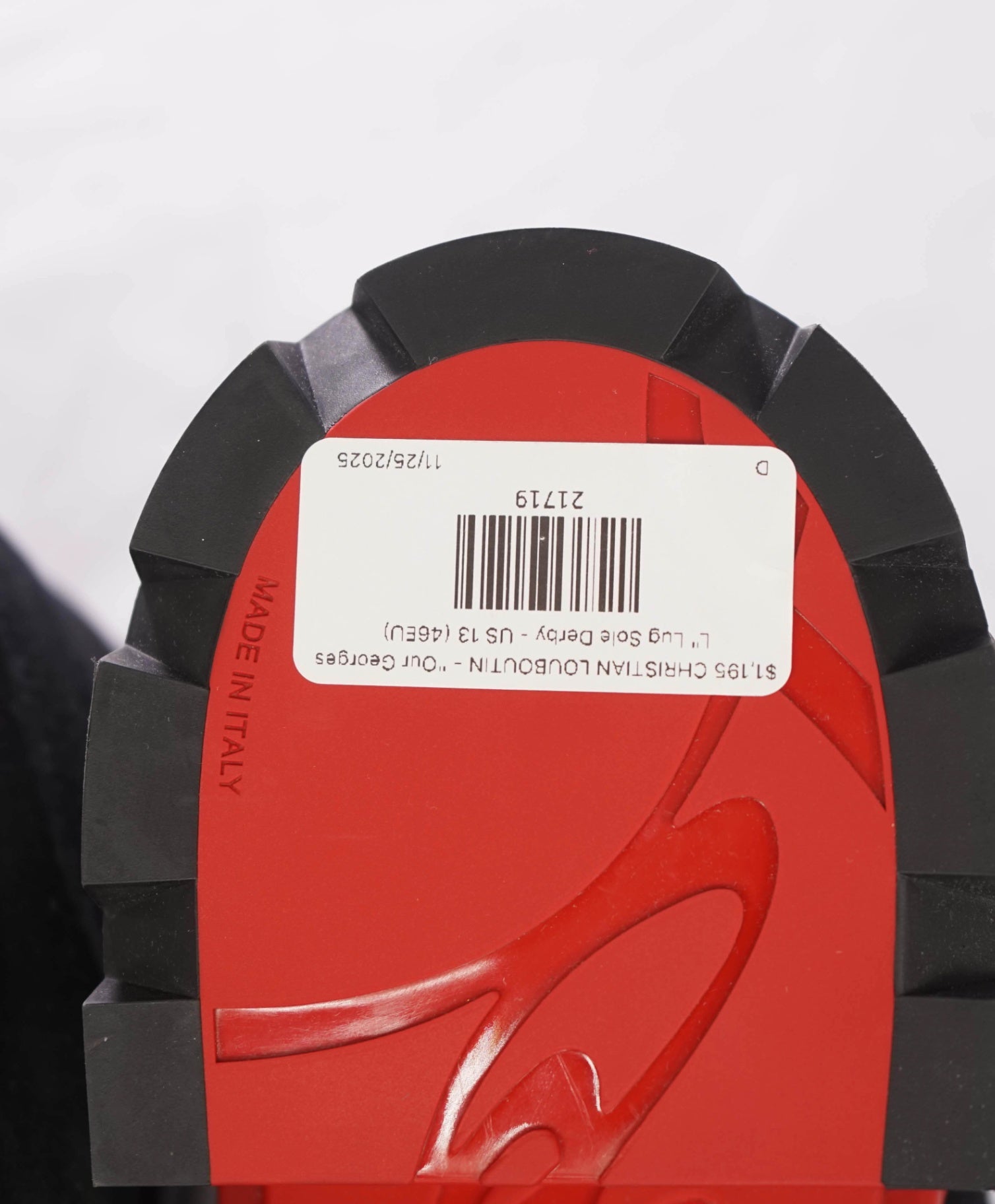 $1,195 CHRISTIAN LOUBOUTIN - "Our Georges L" Lug Sole Derby - US 13 (46EU)
