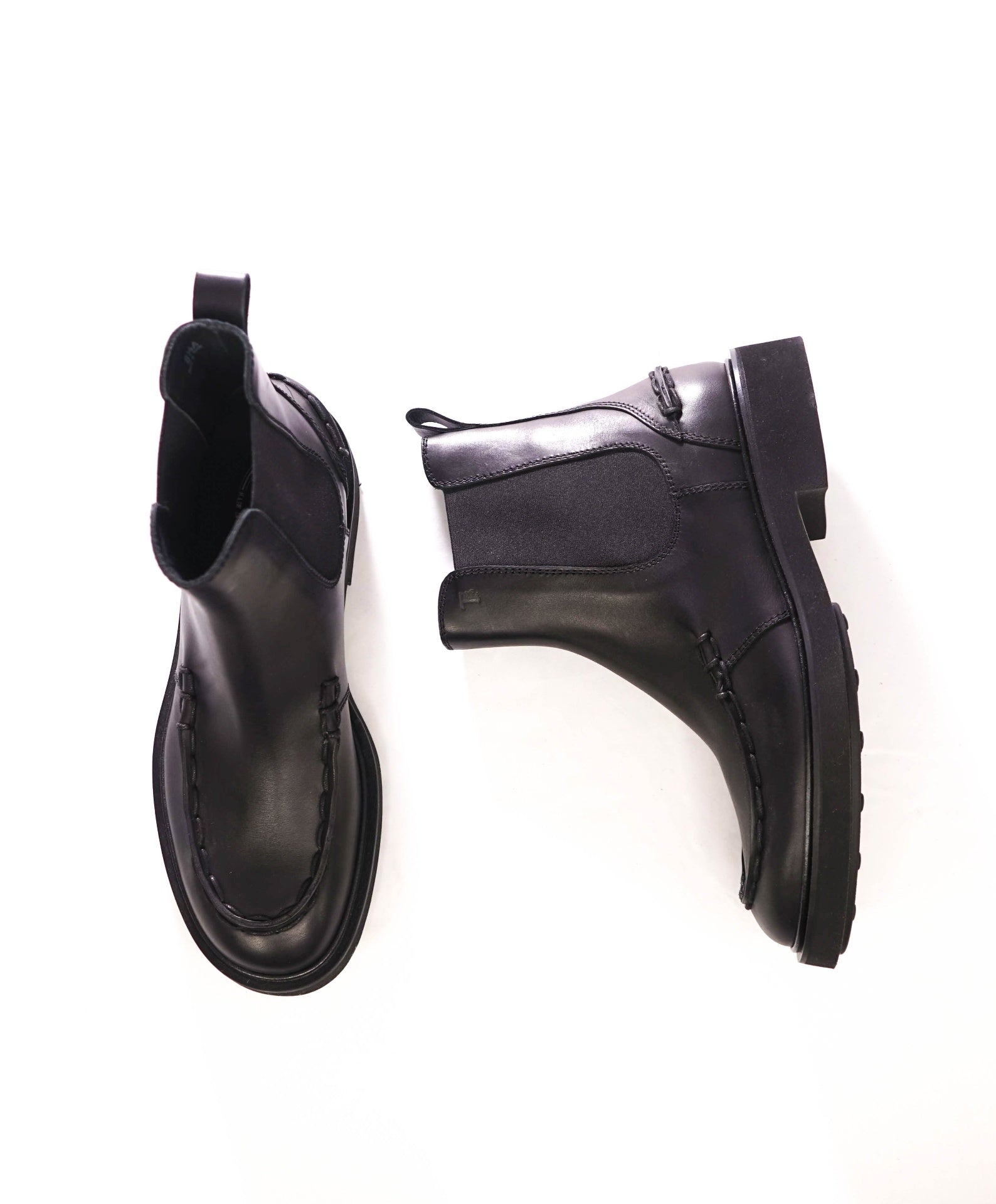 $1,245 TOD'S - Black Leather Ankle Boots - US 9.5 (UK8.5)