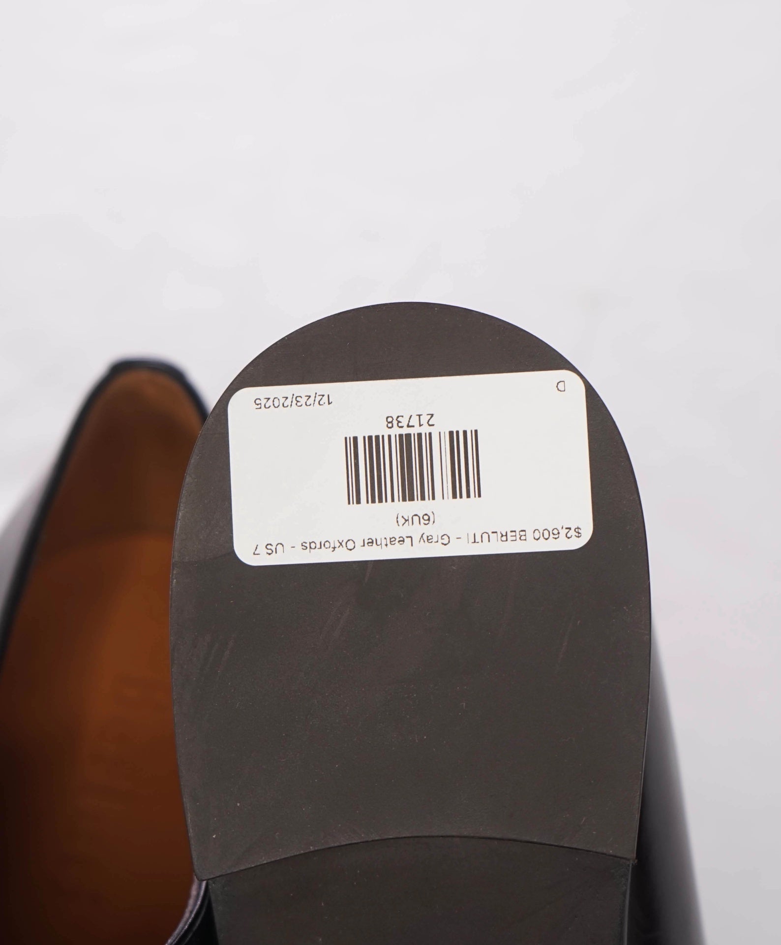 $2,600 BERLUTI - Gray SCRITTO Leather Oxfords - US 7 (6UK)