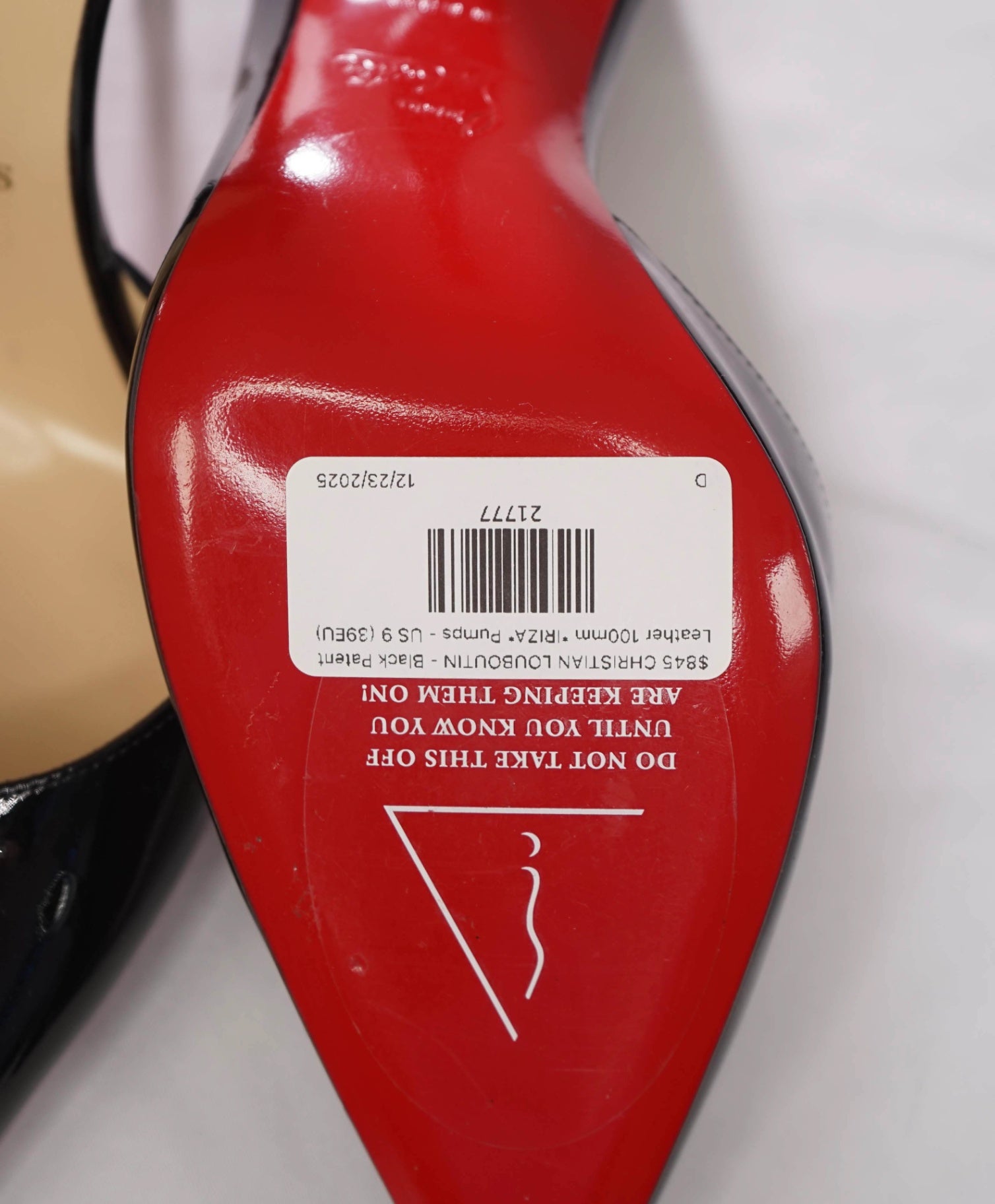 $845 CHRISTIAN LOUBOUTIN - Black Leather 100mm *IRIZA* Pumps - US 9 (39EU)