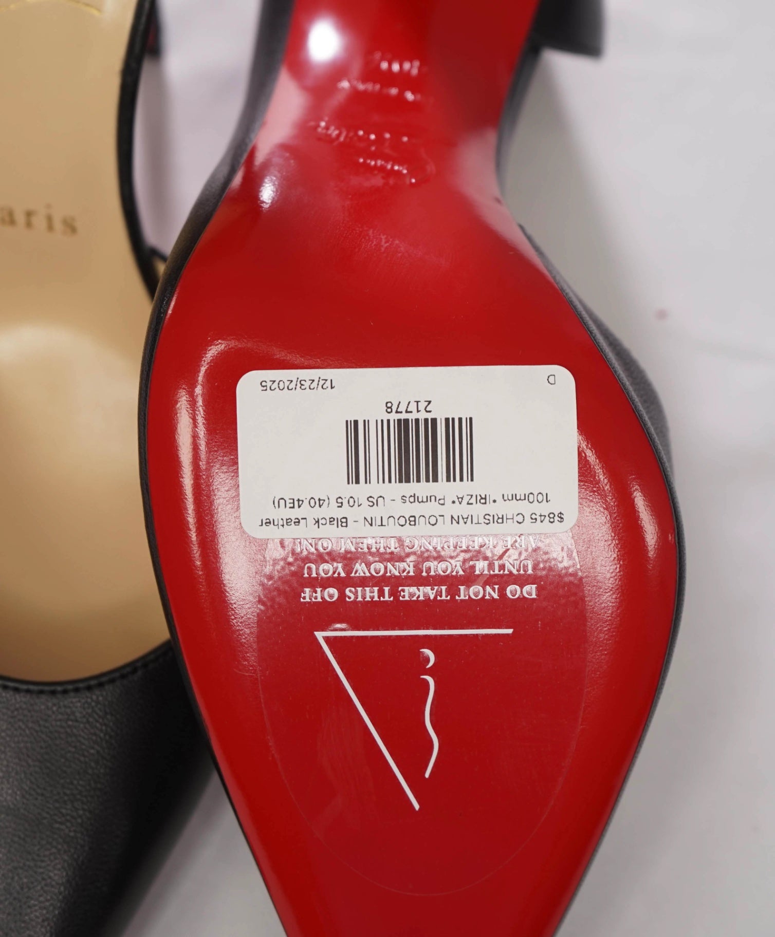$845 CHRISTIAN LOUBOUTIN - Black Leather 100mm *IRIZA* Pumps - US 10.5 (40.4EU)