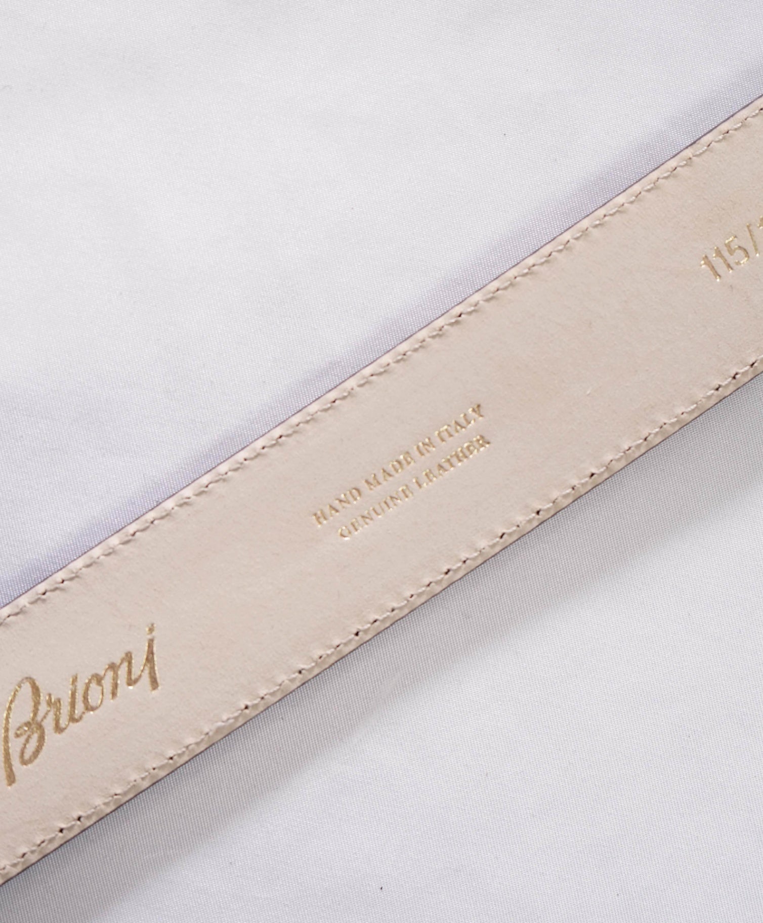 $850 BRIONI - Navy Blue Logo Texture Genuine Leather Belt - 43W