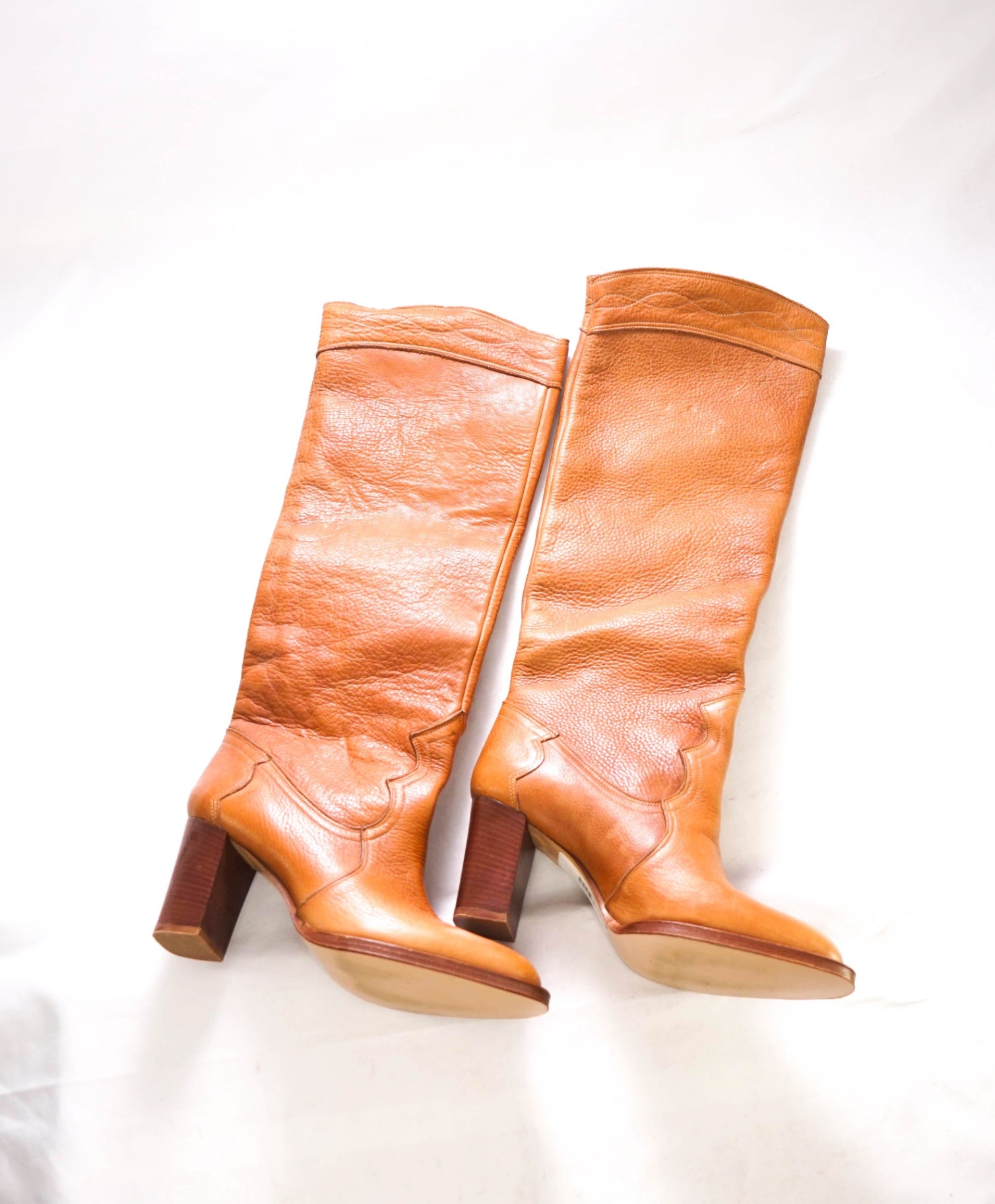 $895 ELEVENTY - Tan Cognac Leather Cowboy Western Boots - 9US (39)