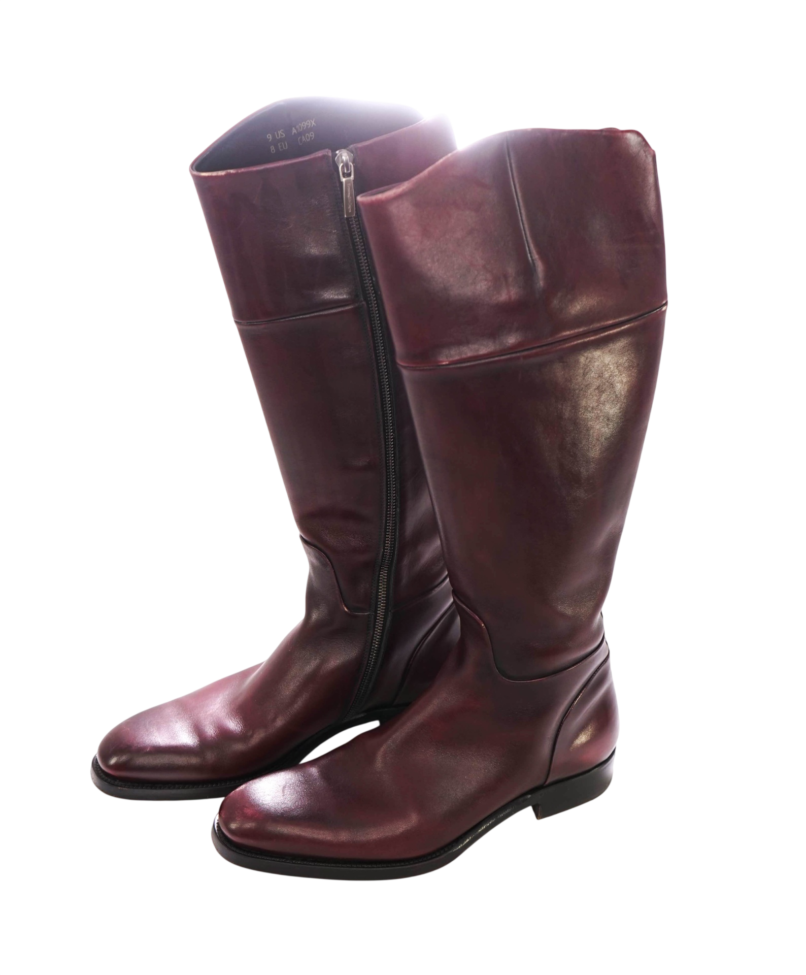 $1,595 ZEGNA - Brown / Burgundy Riding Boots - 9 US (8UK)