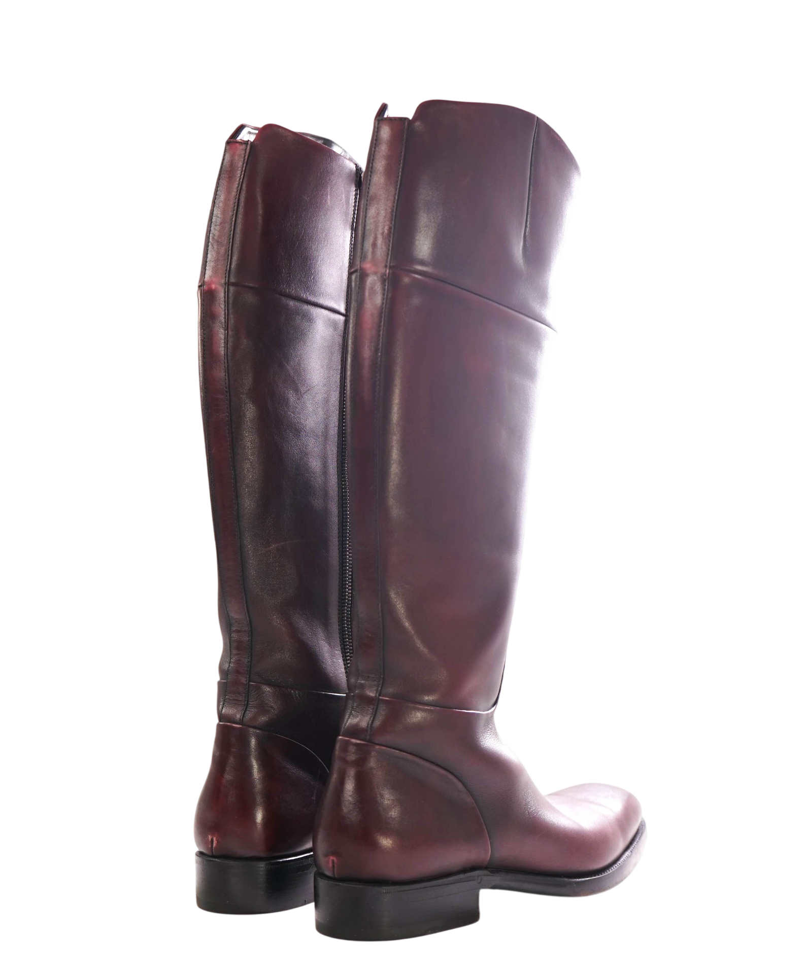 $1,595 ZEGNA - Brown / Burgundy Riding Boots - 9 US (8UK)
