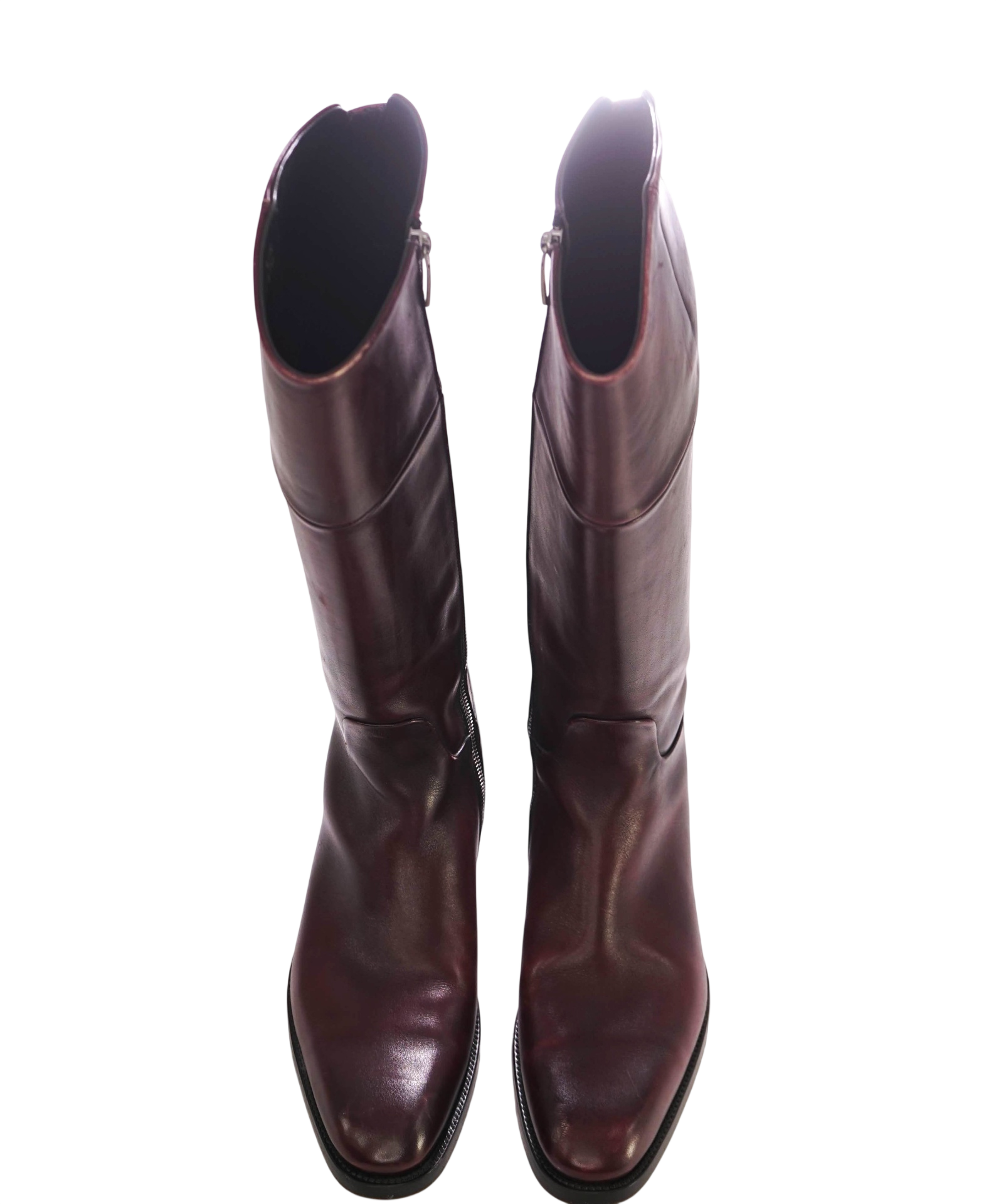 $1,595 ZEGNA - Brown / Burgundy Riding Boots - 9 US (8UK)