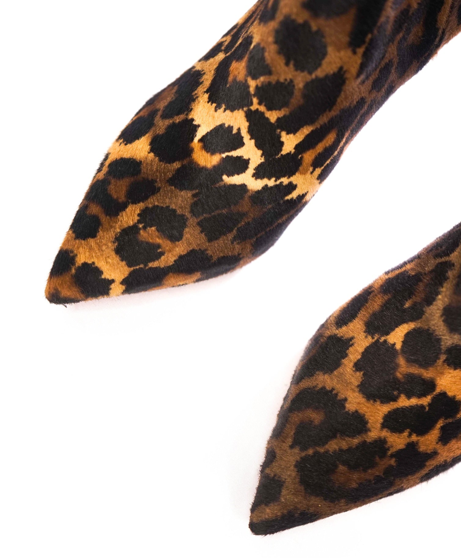 $1,995 CHRISTIAN LOUBOUTIN - "ASTRYLARGE" Leopard Pony Hair 100mm Boots - US 7.5 (37.5EU)