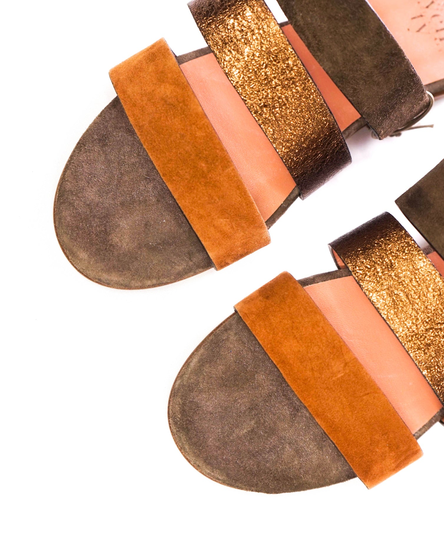 $515 ELEVENTY - Gray/Brown Suede Sandals - US 6 (36EU)