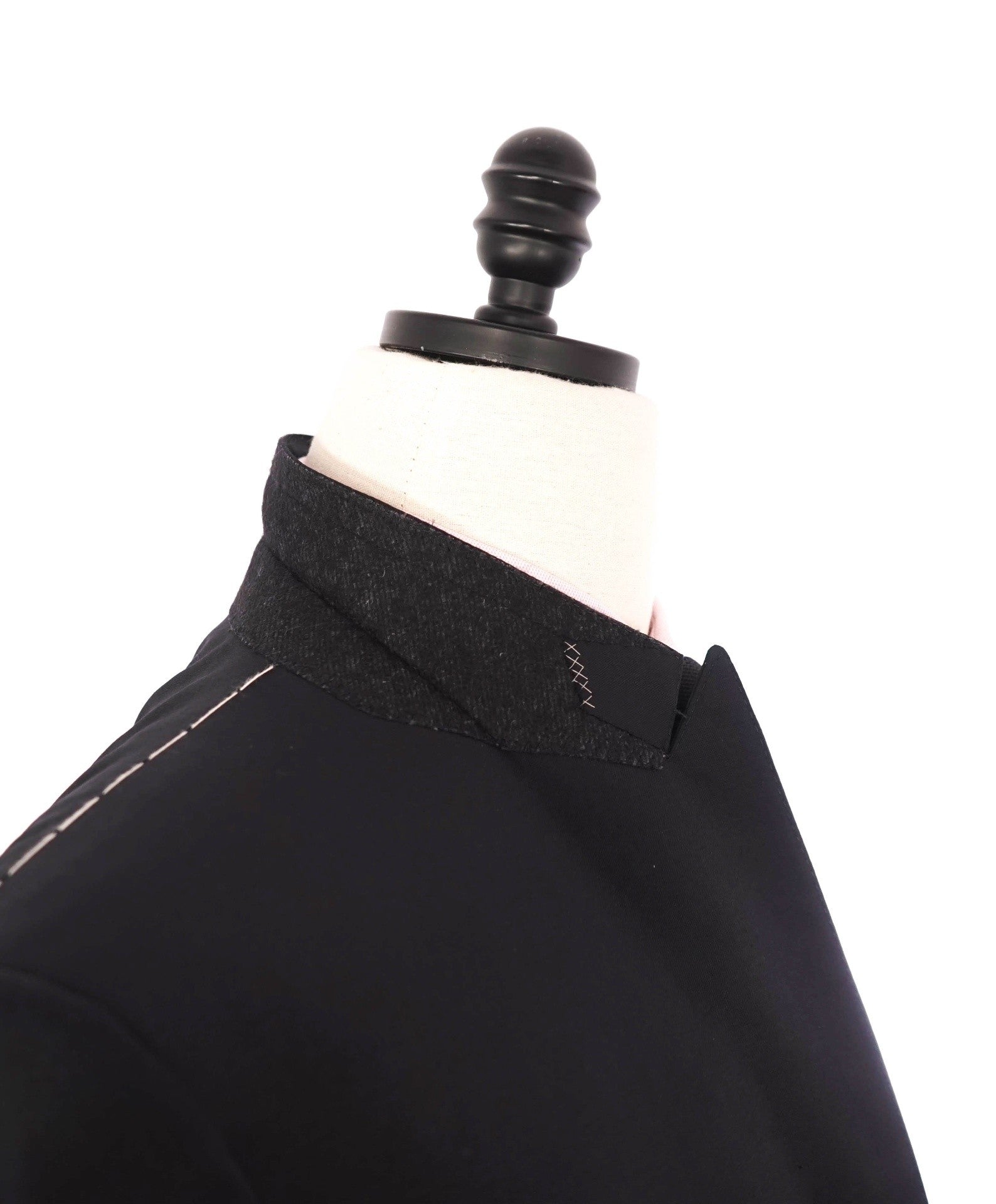 $3,995 ZEGNA - "MICROSPHERE" Solid Black Wool Peak Lapel Tuxedo - 44R