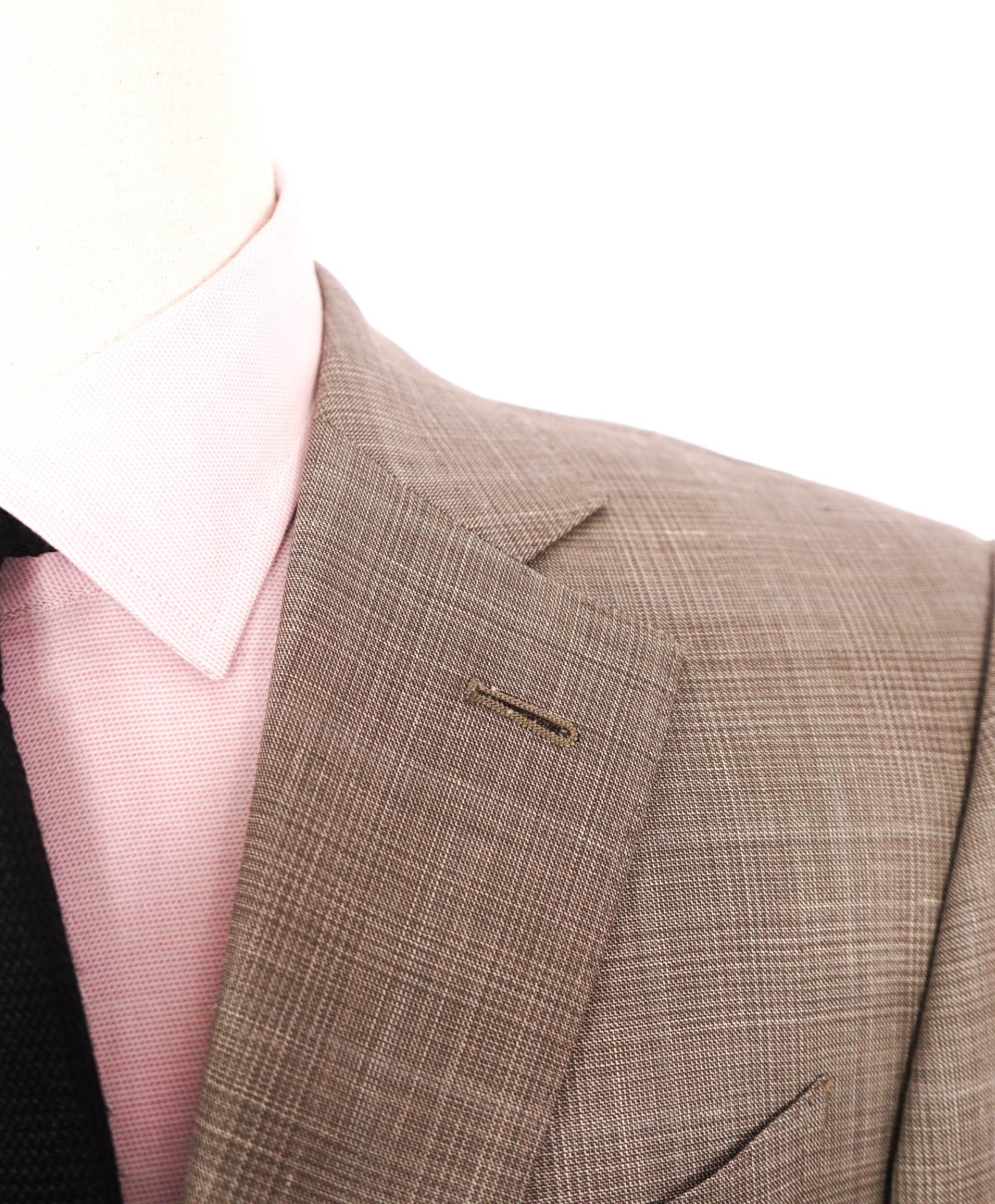 $4,950 ZEGNA - "TROFEO SUMMER" Neutral Plaid Wool/Linen/Silk Suit - 40S