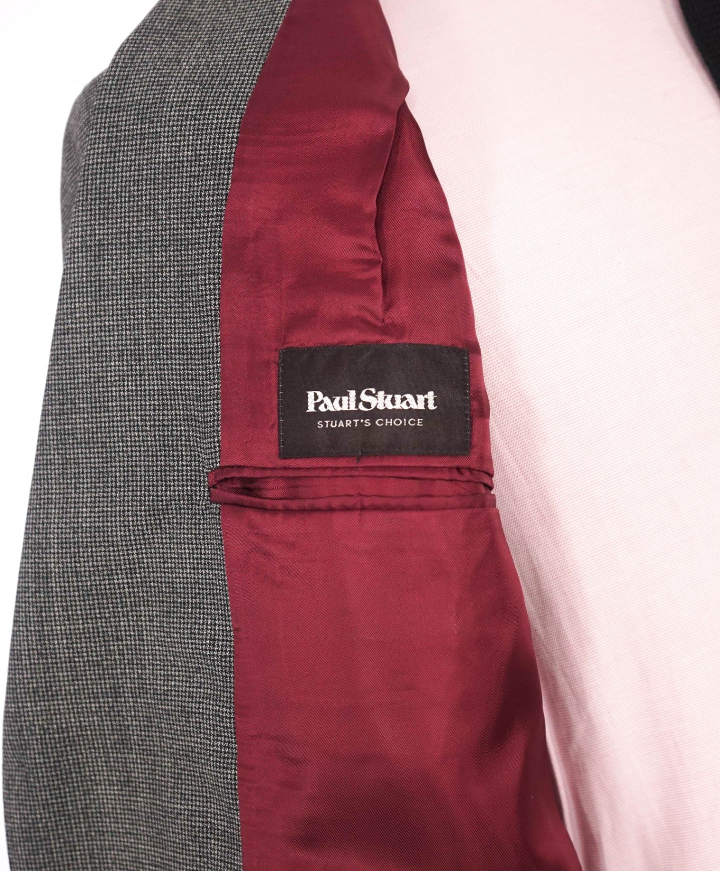 $2,695 Paul Stuart - "STAURTS CHOICE" Gray Puppytooth Wool Suit - 42R