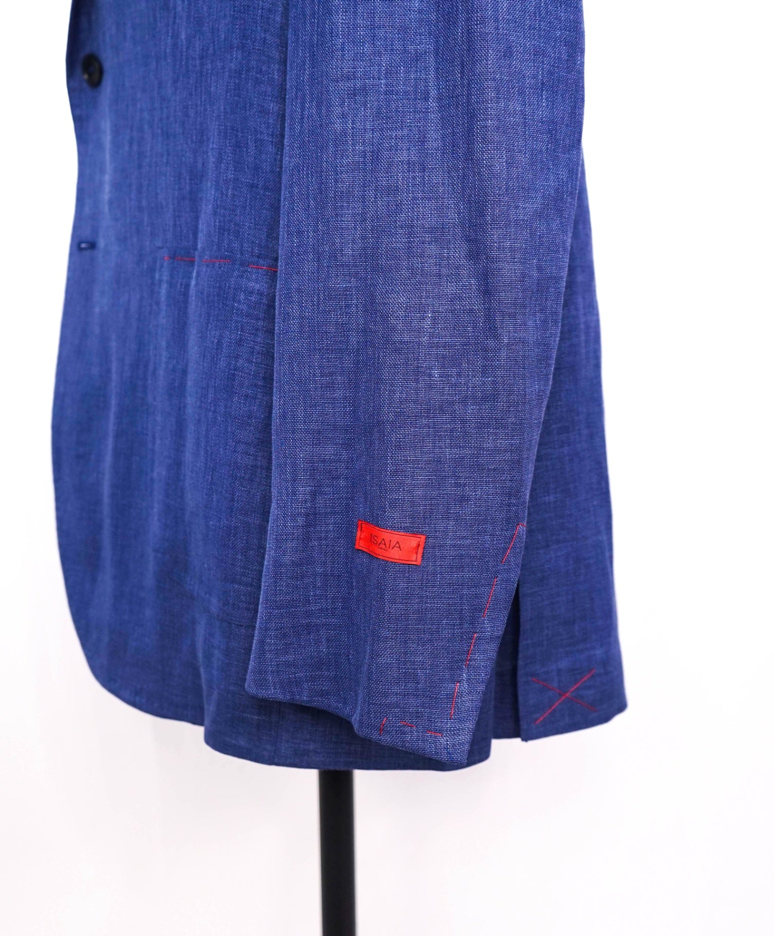 $4,500 ISAIA - Solid Blue Linen/Wool/Silk Blazer - 46R