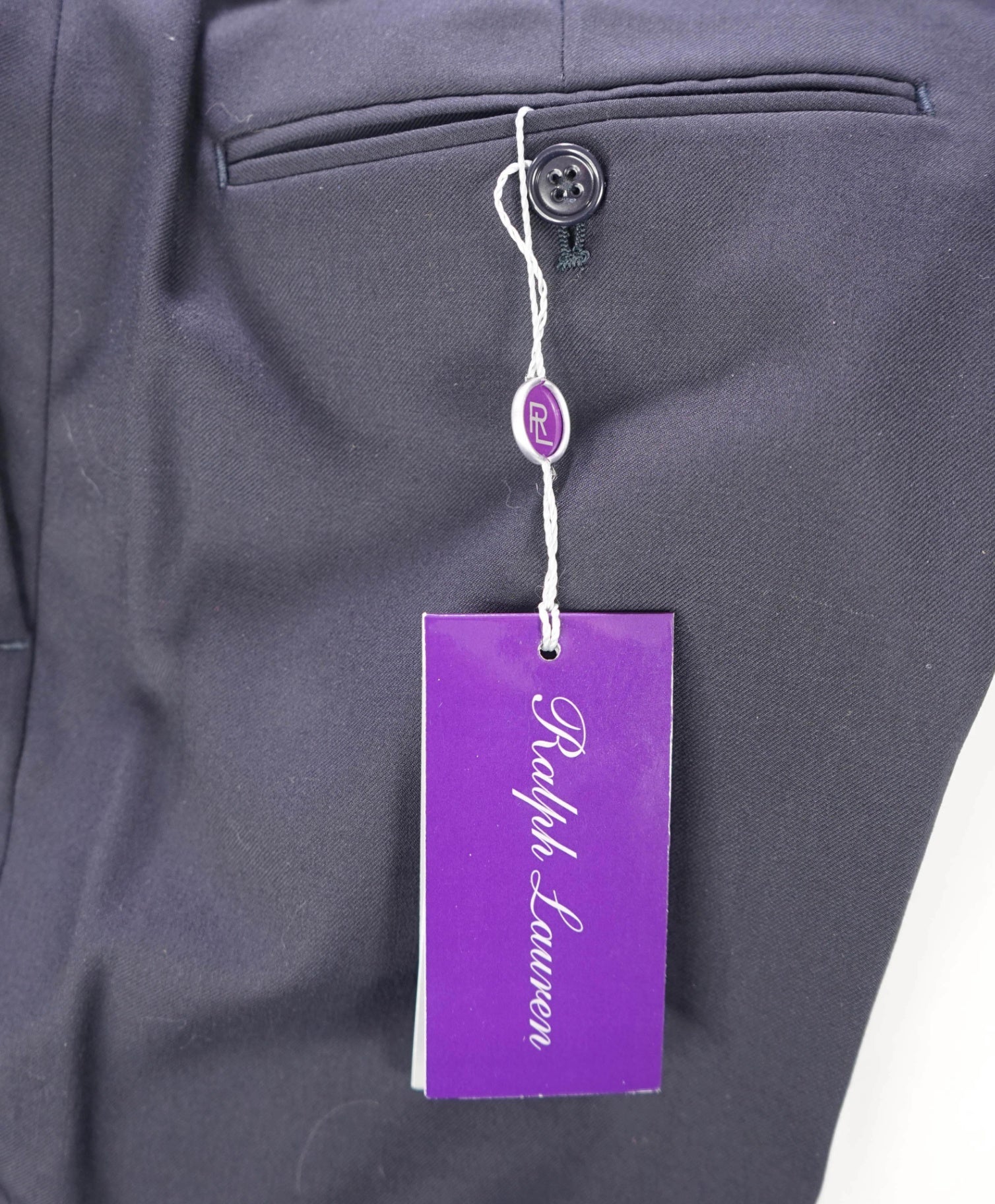 $750 RALPH LAUREN PURPLE LABEL - Solid Navy Blue Wool Pants - 30W