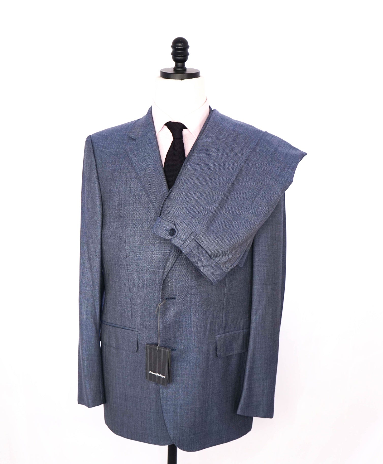 $3,995 ZEGNA - "MULTI SEASON" Pastel Blue Wool Suit - 46R