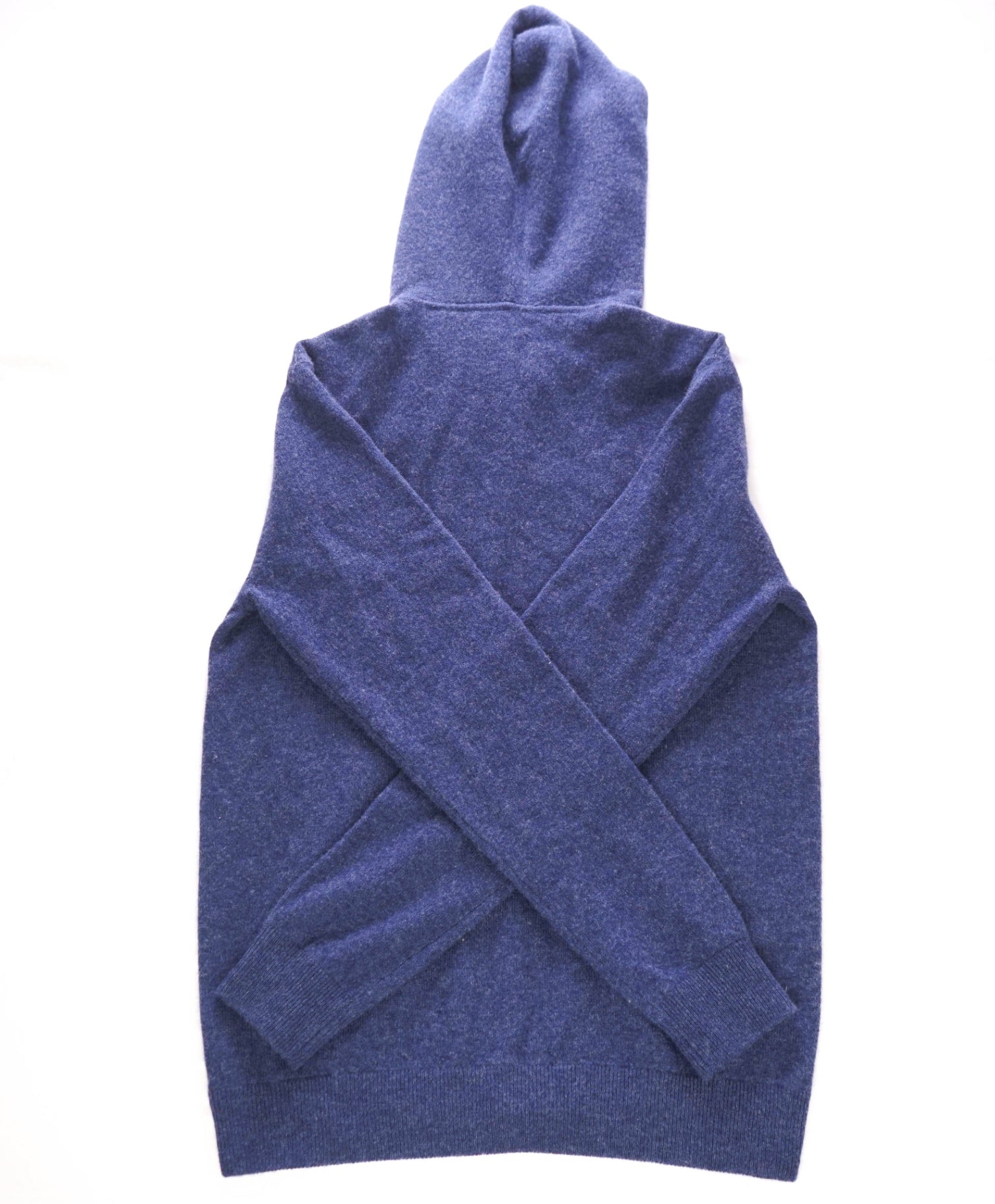 $368 SAKS FIFTH AVENUE - Blue 100% Cashmere Zip-Up Hoodie - L