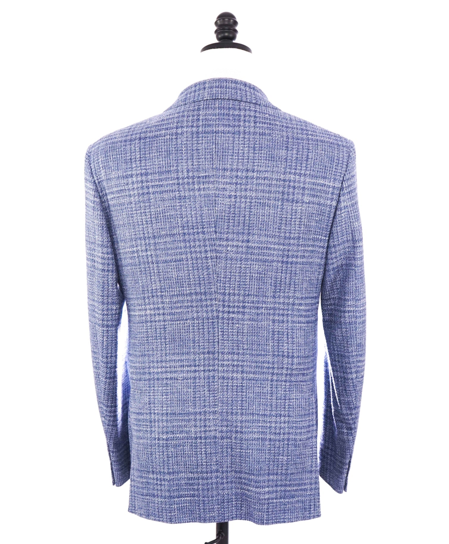 $2,990 ZEGNA - Blue Plaid "WINTER CROSSOVER" Wool/Silk/Linen Blazer - 48R