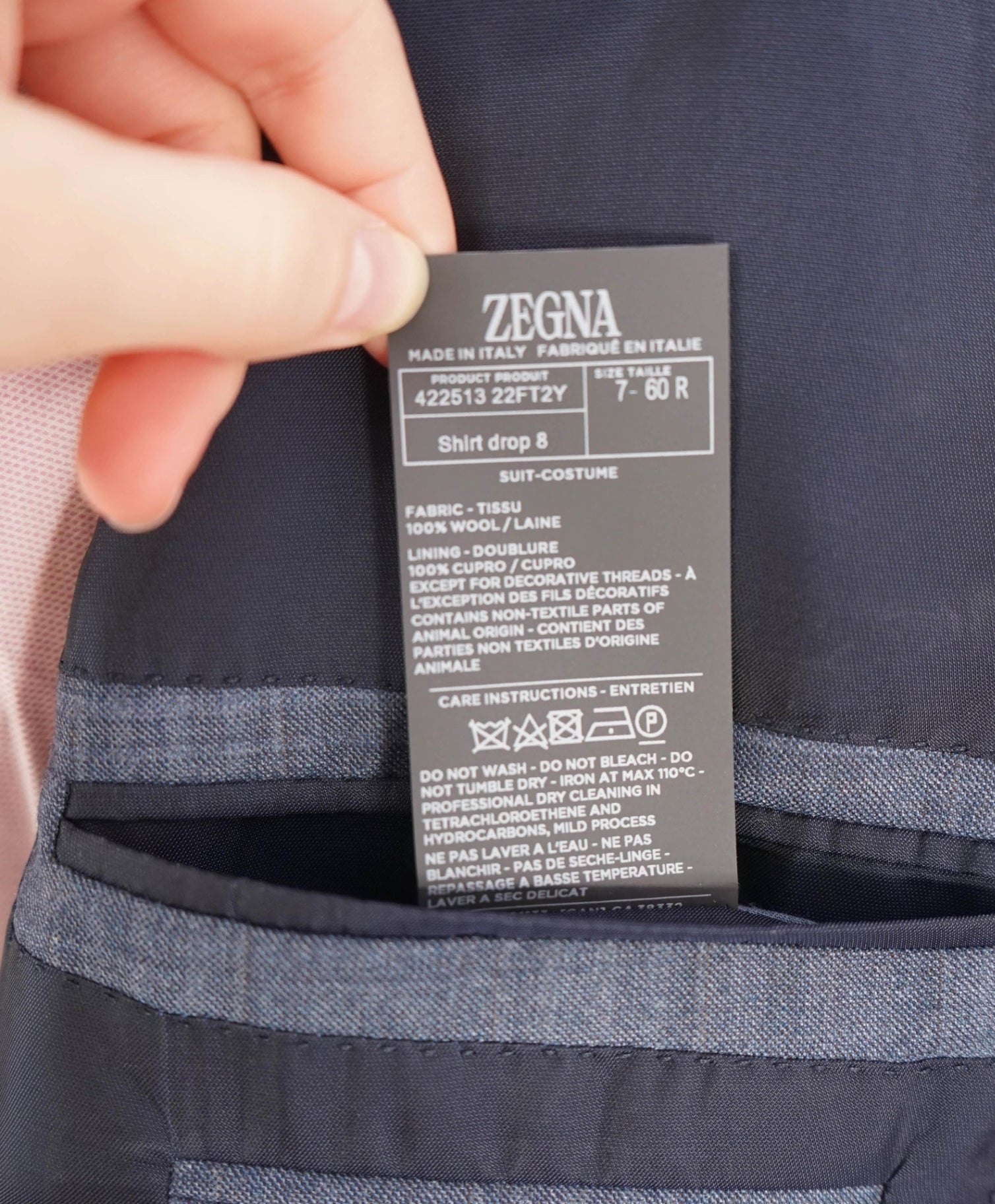 $5,990 ZEGNA - Blue Plaid "TROFEO" Wool Suit - 50R