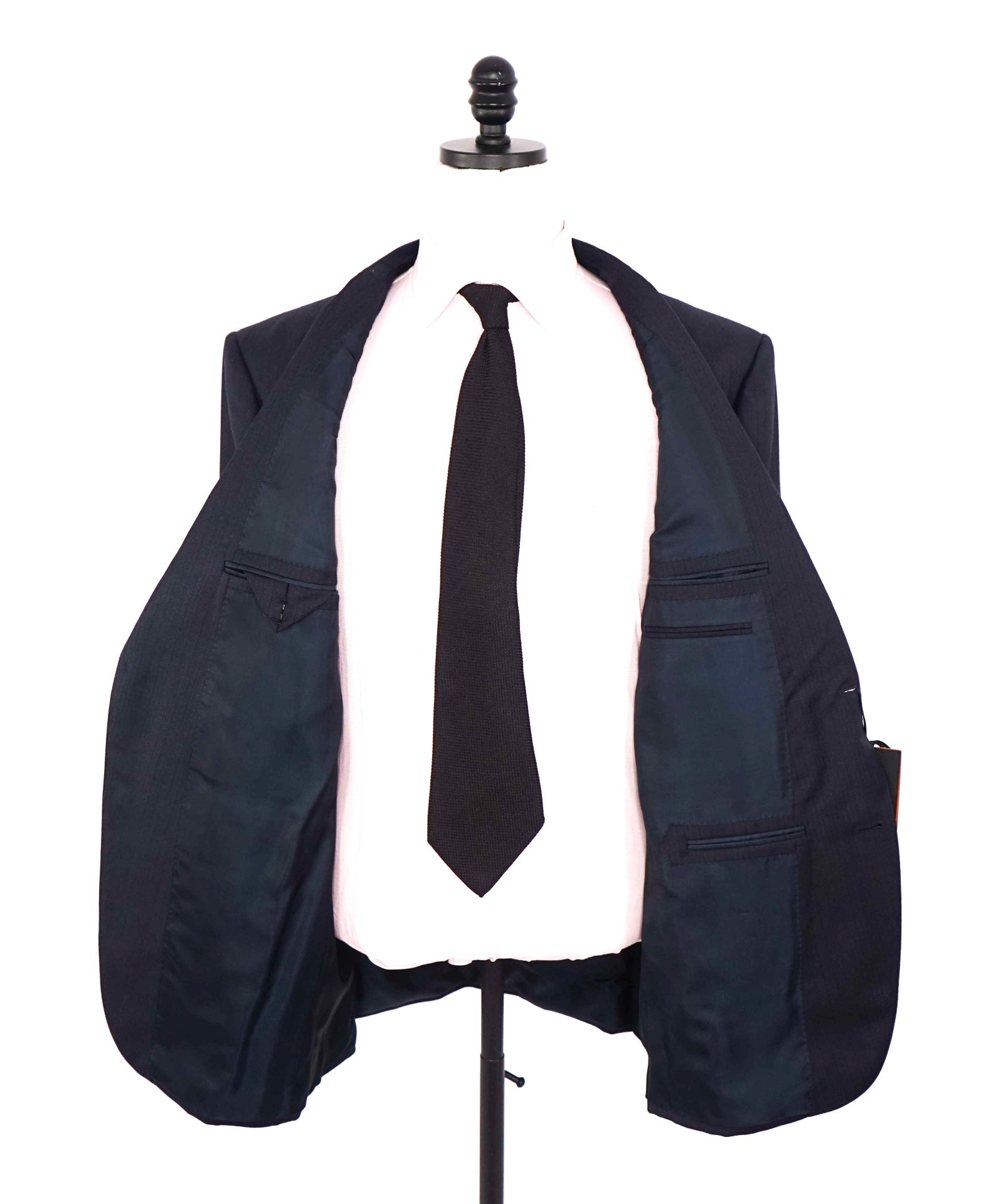 $3,490 ZEGNA - Navy Tonal Stripe "ACHILLFARM" Wool/Silk Suit - 48R