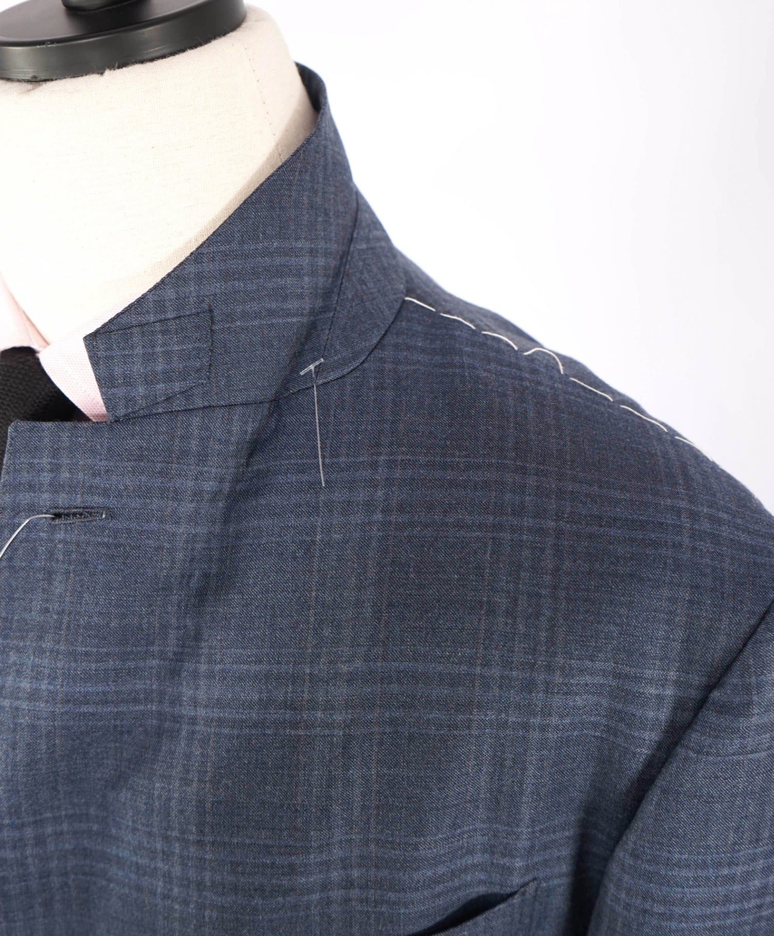 $5,990 ZEGNA - Blue Plaid "TROFEO" Wool Suit - 44S