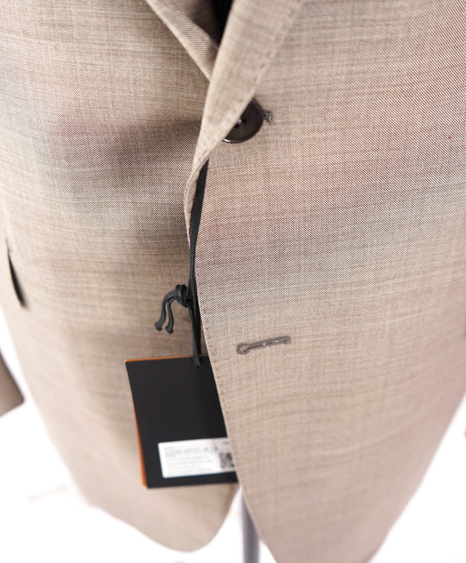 $3,990 ZEGNA - "MULTISEASON" Beige Crosshatch Wool Suit - 48R