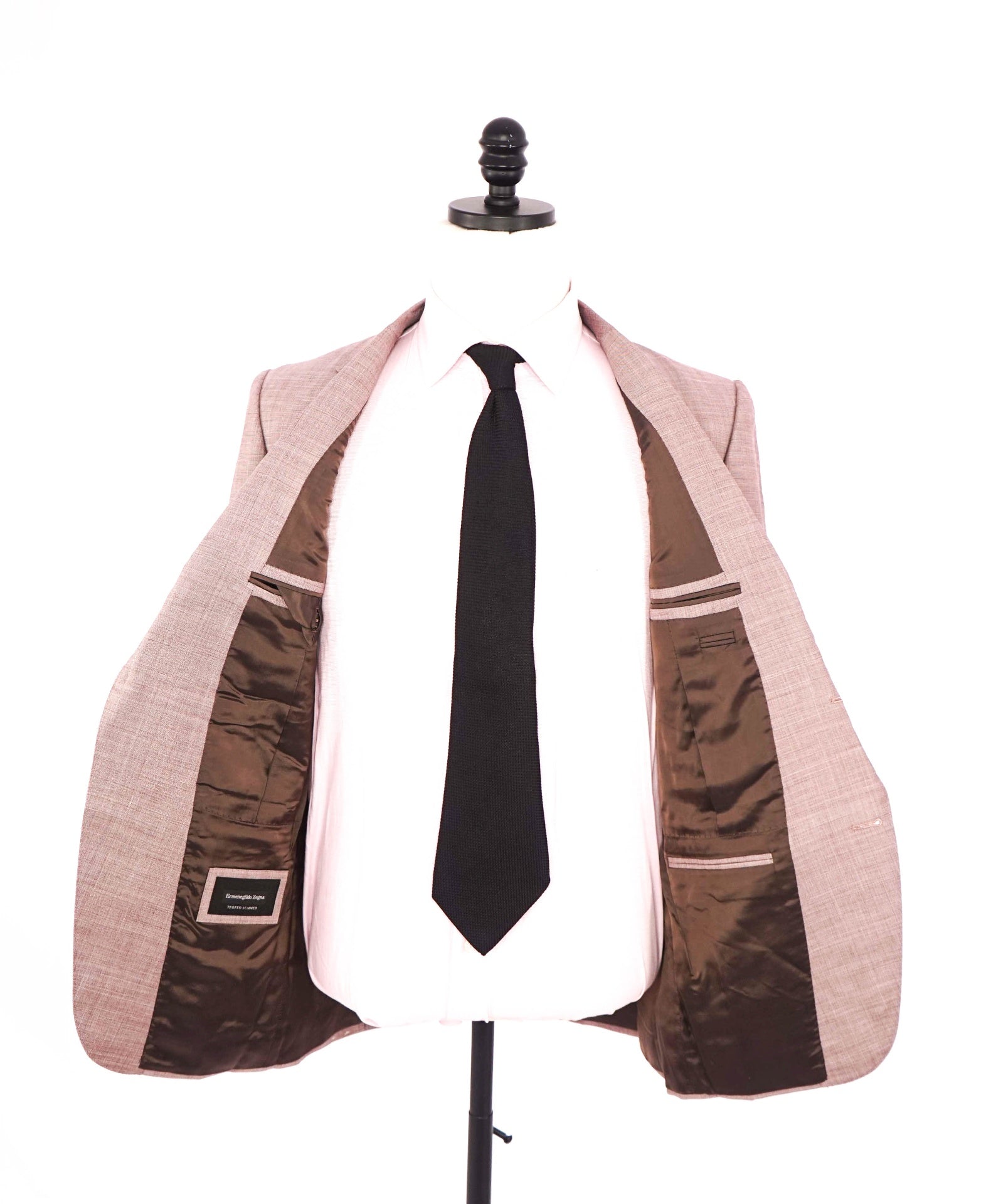 $4,995 ZEGNA - "TROFEO SUMMER" Pink Wool/Linen/Silk Suit - 38R