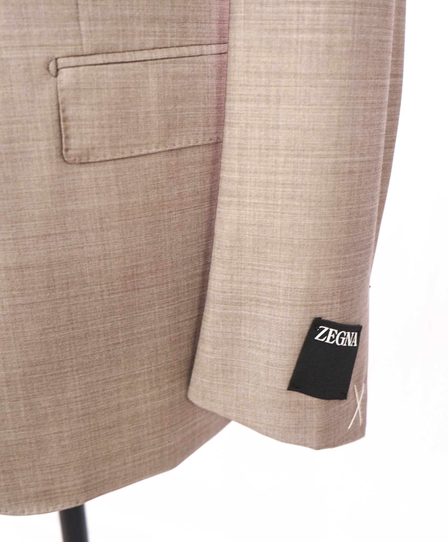 $3,990 ZEGNA - "MULTISEASON" Beige Crosshatch Wool Suit - 48R