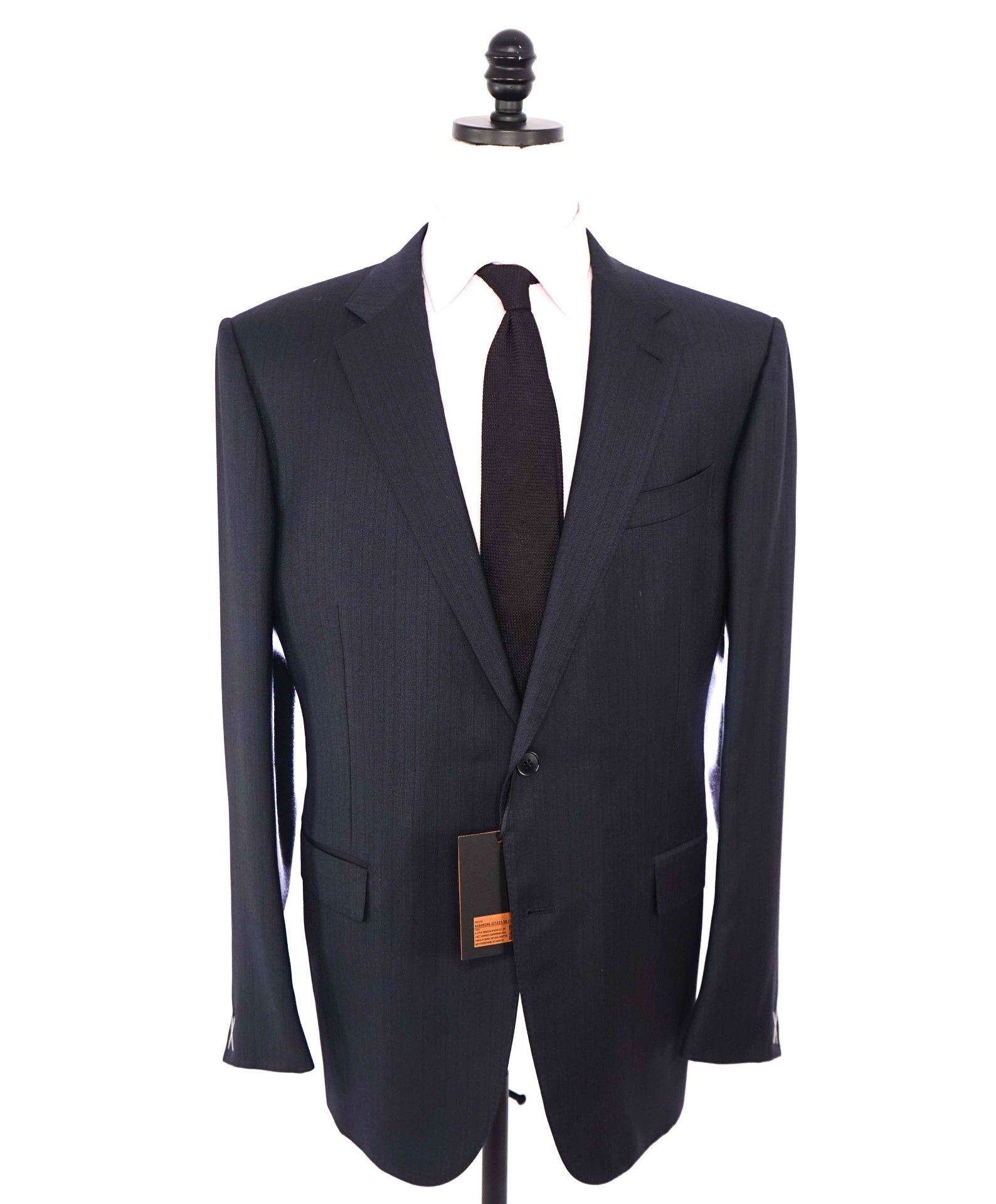 $3,490 ZEGNA - Navy Tonal Stripe "ACHILLFARM" Wool/Silk Suit - 48R