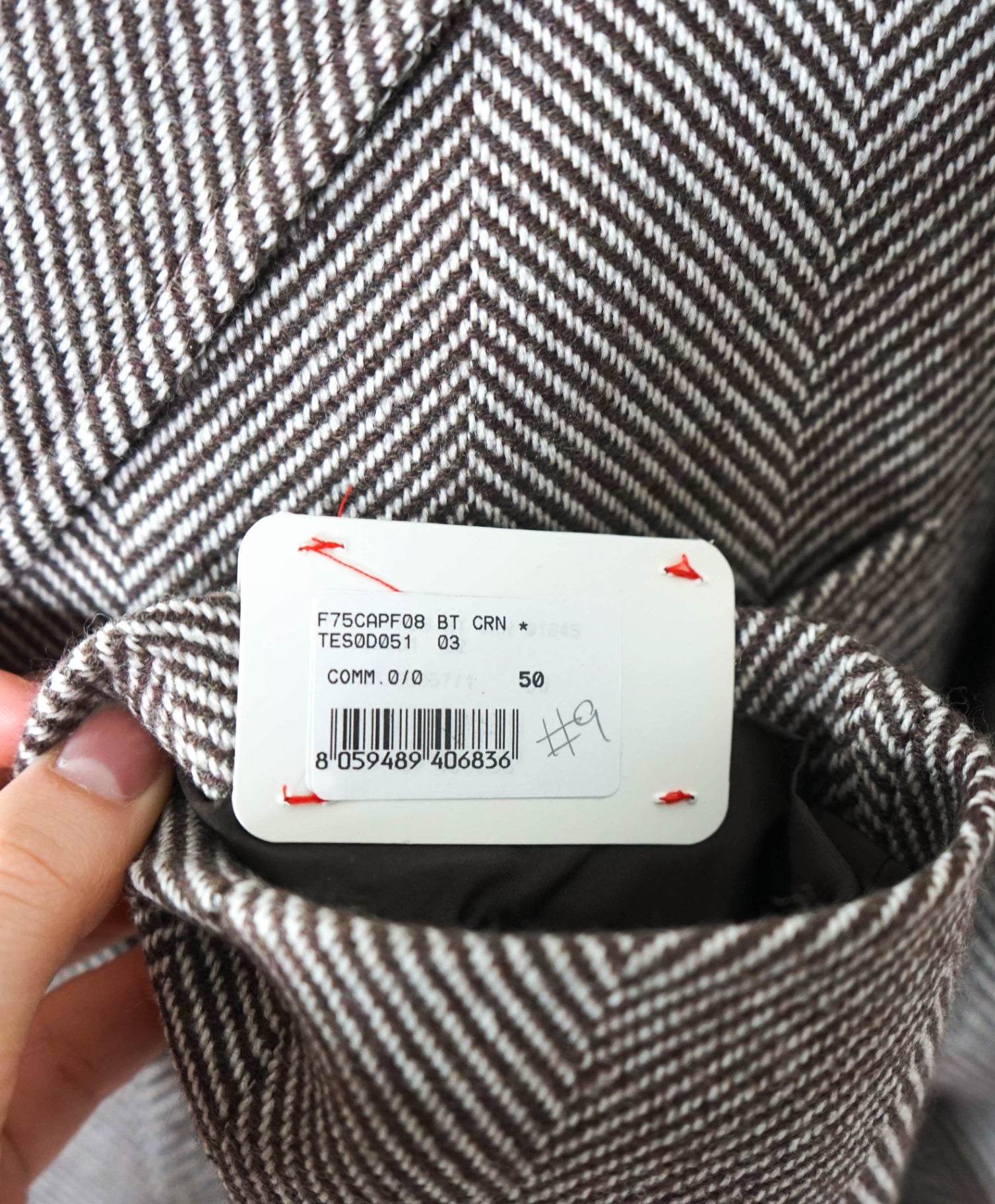 $1,995 ELEVENTY - "PLATINUM" Brown Herringbone Wool Top Coat - 40