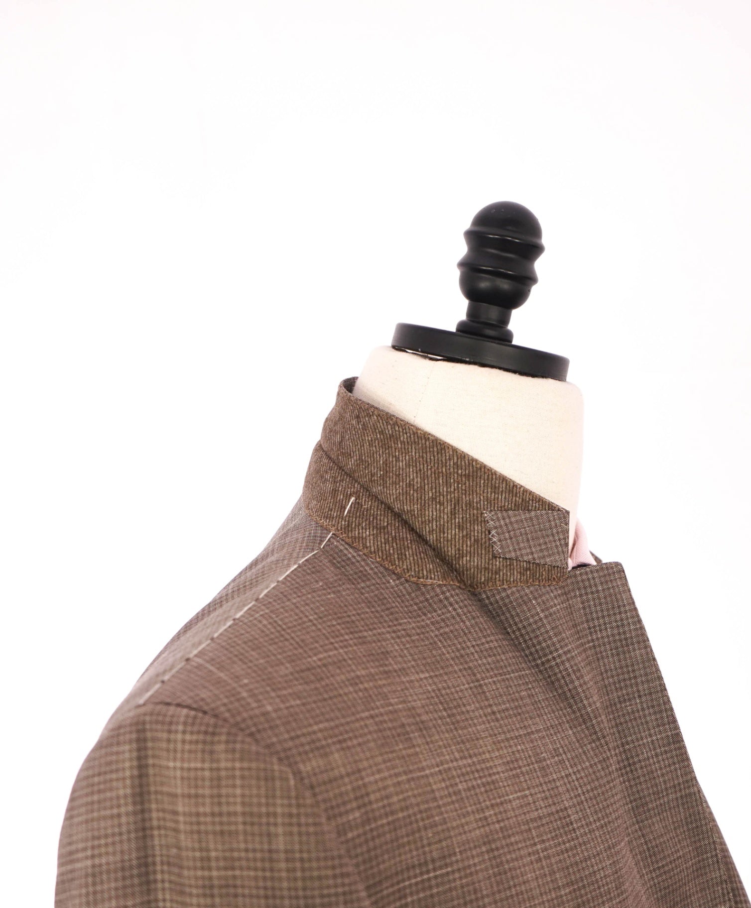 $3,290 ZEGNA - "TROFEO SUMMER" Neutral Check Wool/Linen/Silk Blazer- 44R