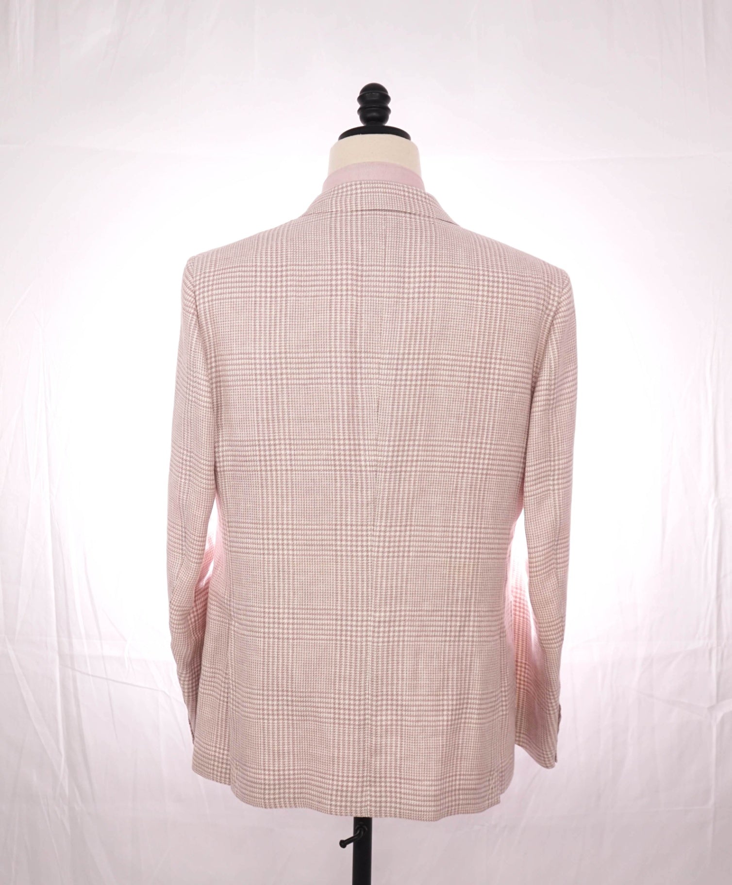 $3,590 ZEGNA - Pink Plaid "FAIRWAY" CROSSOVER Linen/Wool/Silk Blazer - 42R