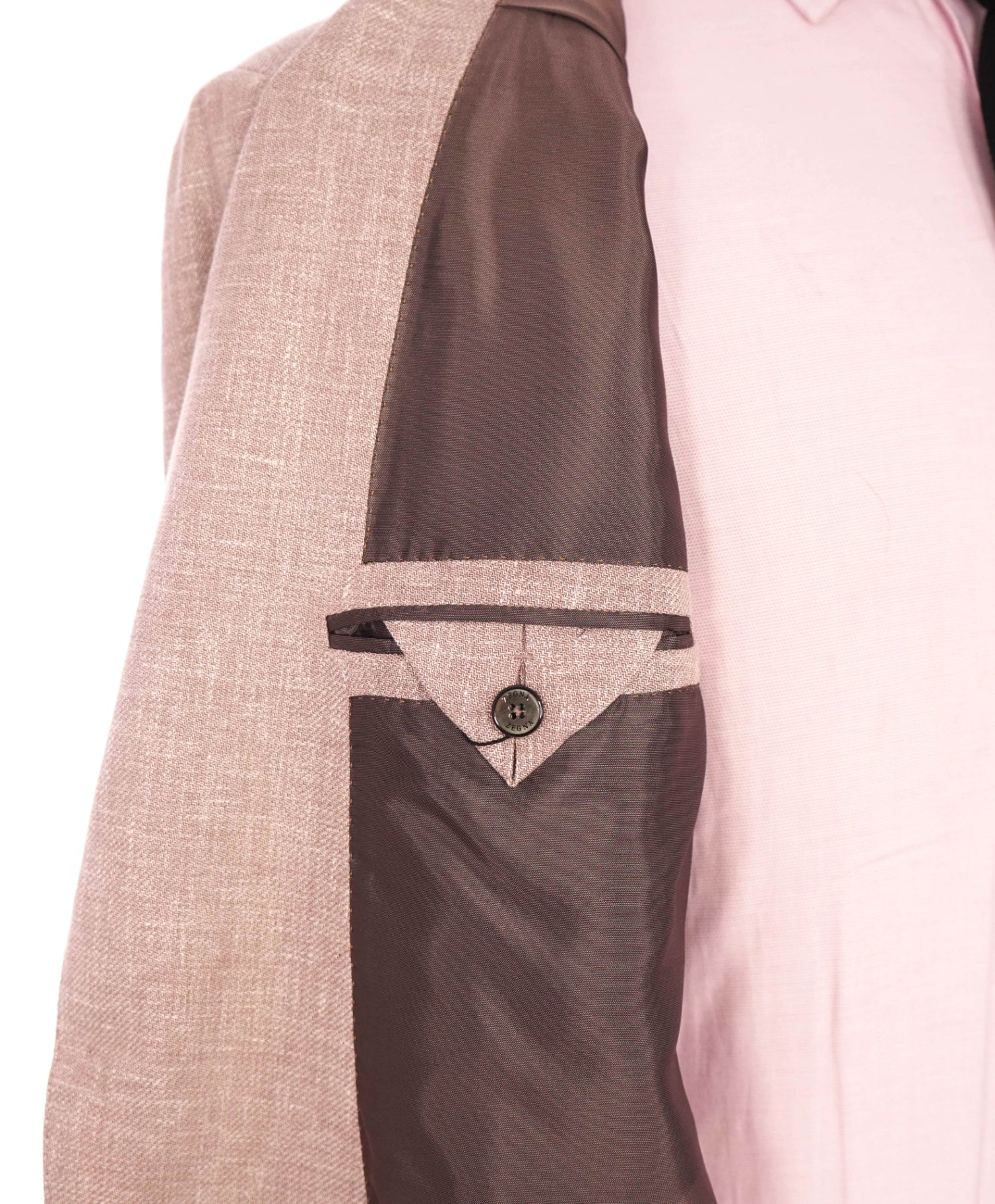 $2,990 ZEGNA - Pastel Pink CROSSOVER Linen/Wool/Silk Blazer - 46R
