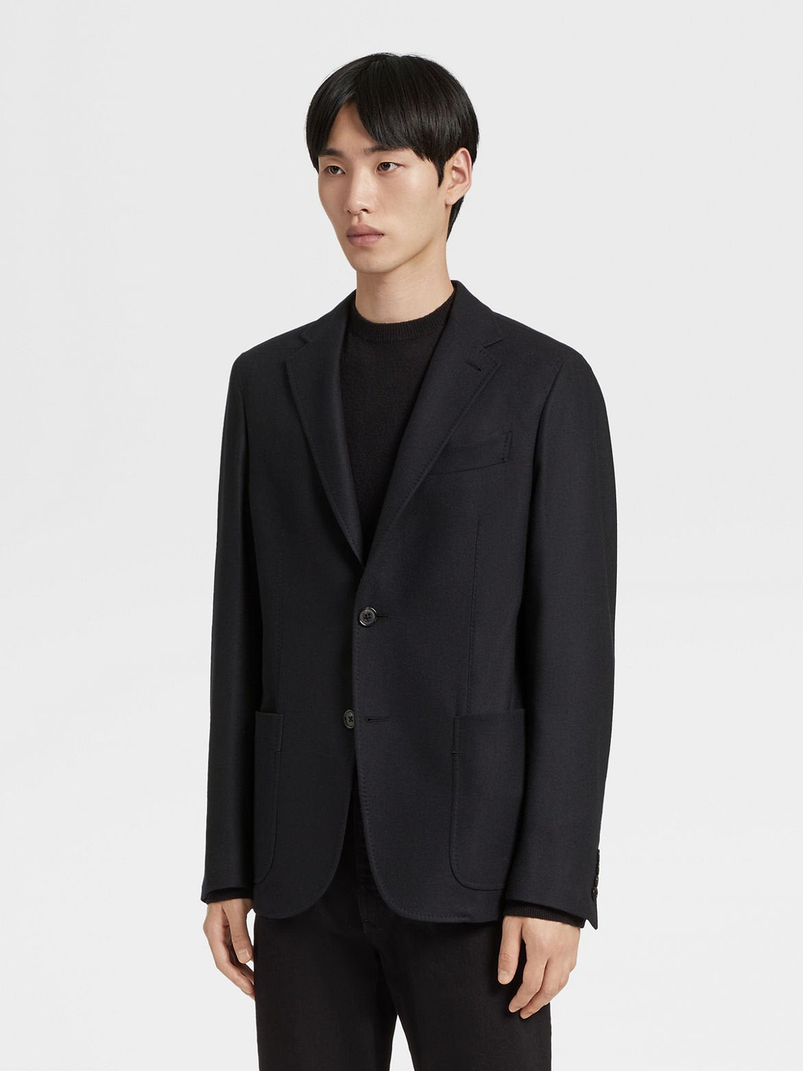 $3,990 ZEGNA - Black TROFEO Wool/Cashmere Sport Jacket - 38R