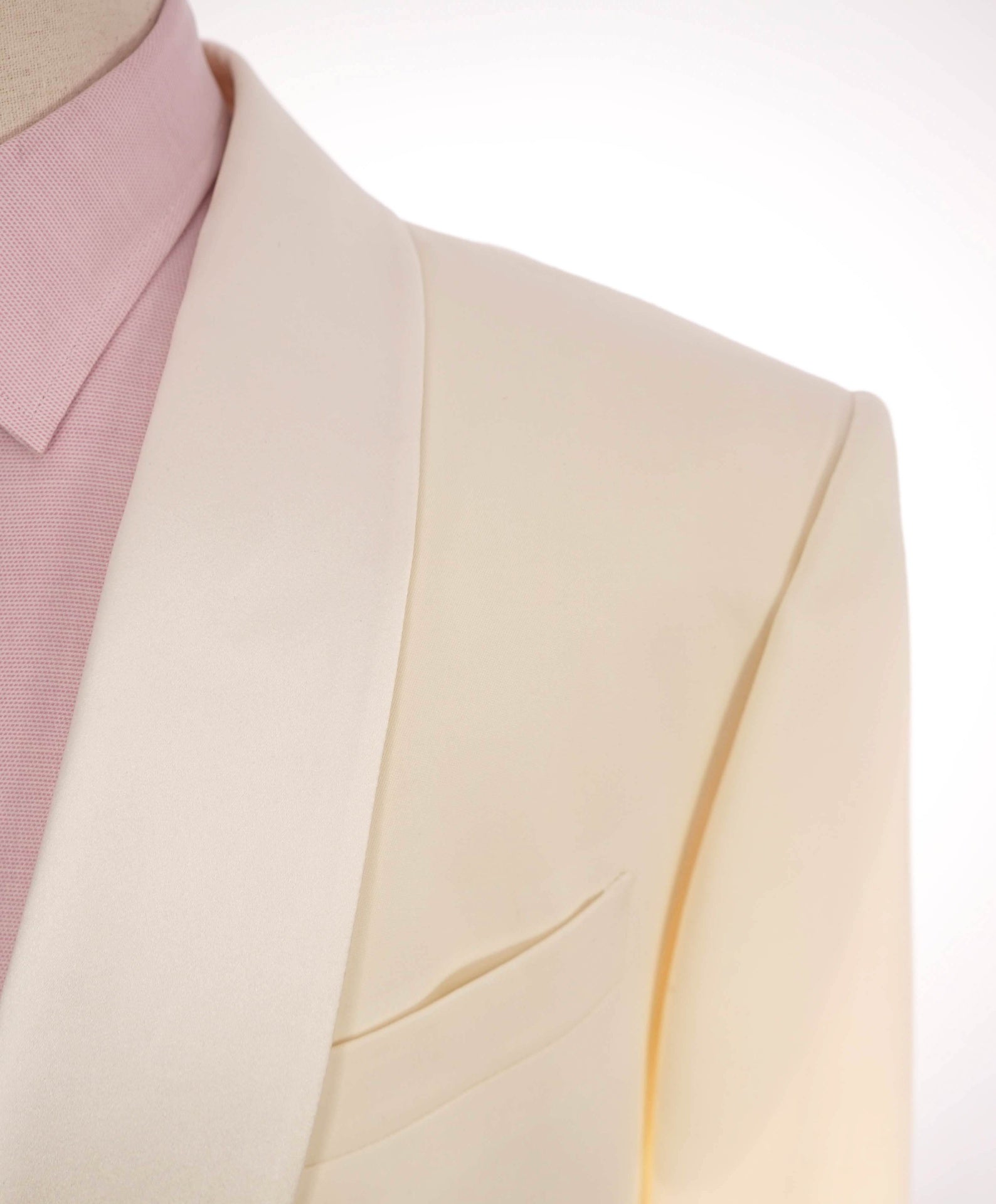 $3,990 ZEGNA - Ivory "VENEZIA" Wool Shawl Lapel Dinner Jacket - 38R