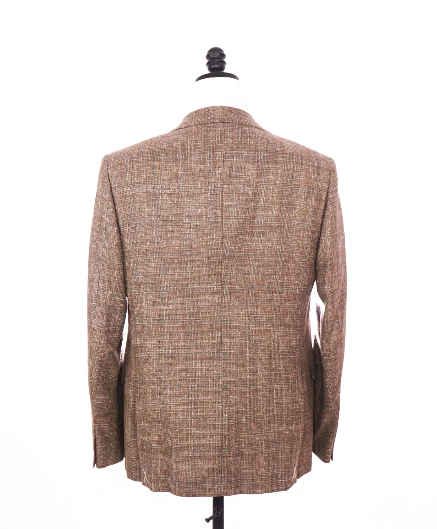 $2,990 ZEGNA - Brown Window Pane Wool/Silk/Linen Blazer - 40R