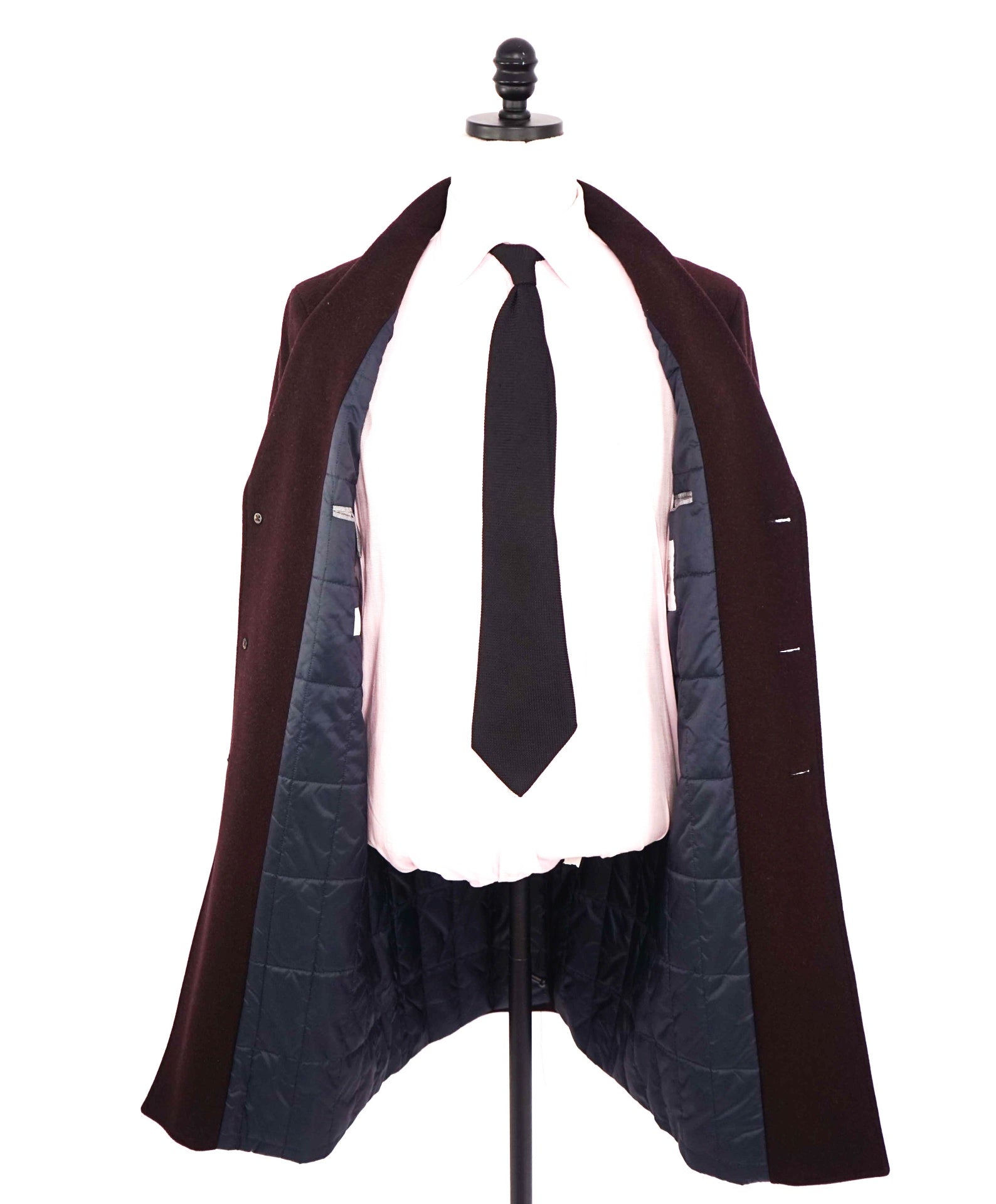 $2,250 ELEVENTY - "PLATINUM" Burgundy Wool/Cashmere Top Coat - 40