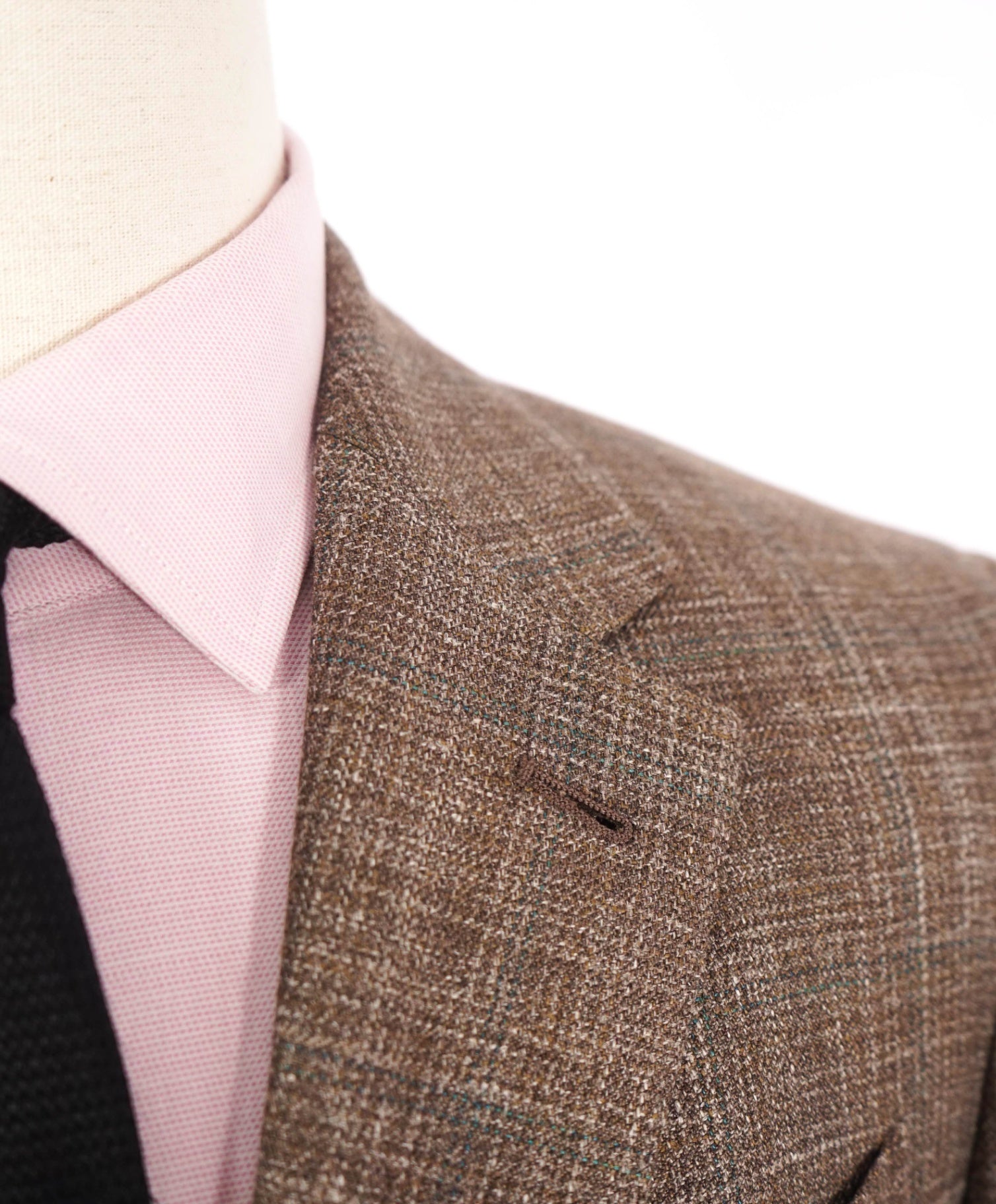 $2,990 ZEGNA - Brown Window Pane Wool/Silk/Linen Blazer - 40R