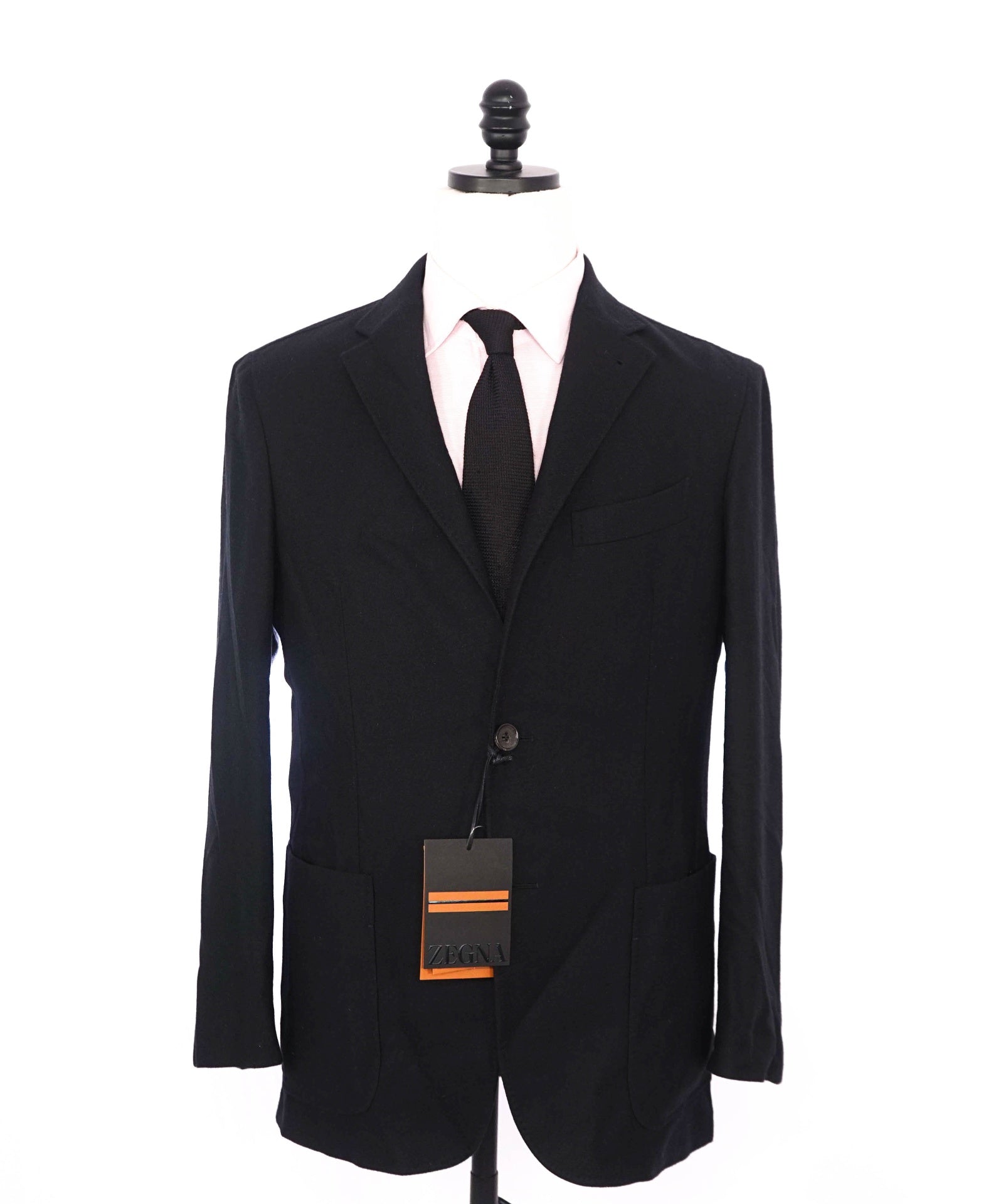 $3,990 ZEGNA - Black TROFEO Wool/Cashmere Sport Jacket - 38R