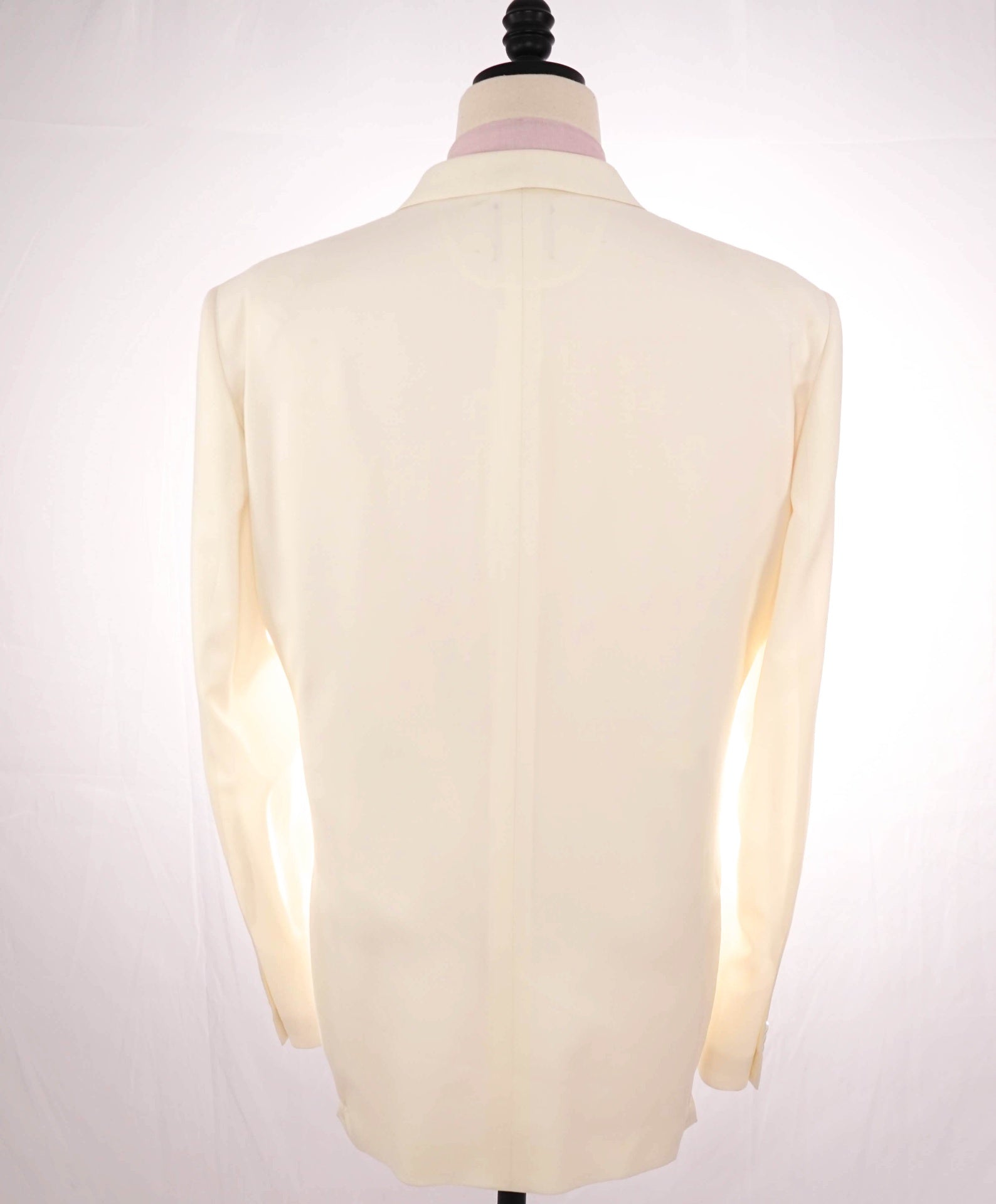 $3,990 ZEGNA - Ivory "SARTORIAL" Wool Peak Lapel Dinner Jacket - 48L