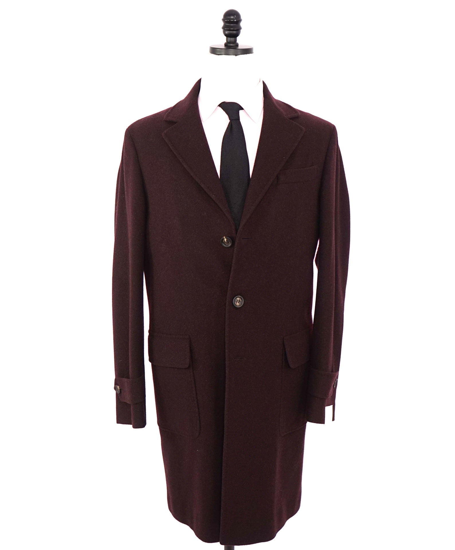 $2,250 ELEVENTY - "PLATINUM" Burgundy Wool/Cashmere Top Coat - 40