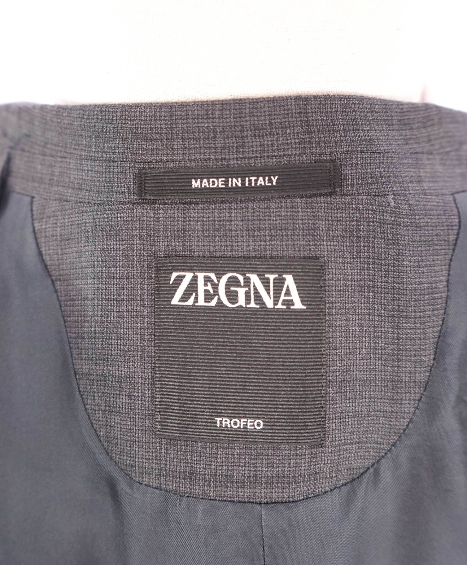 $4,090 ZEGNA - Gray Windowpane TROFEO Wool Suit - 48R