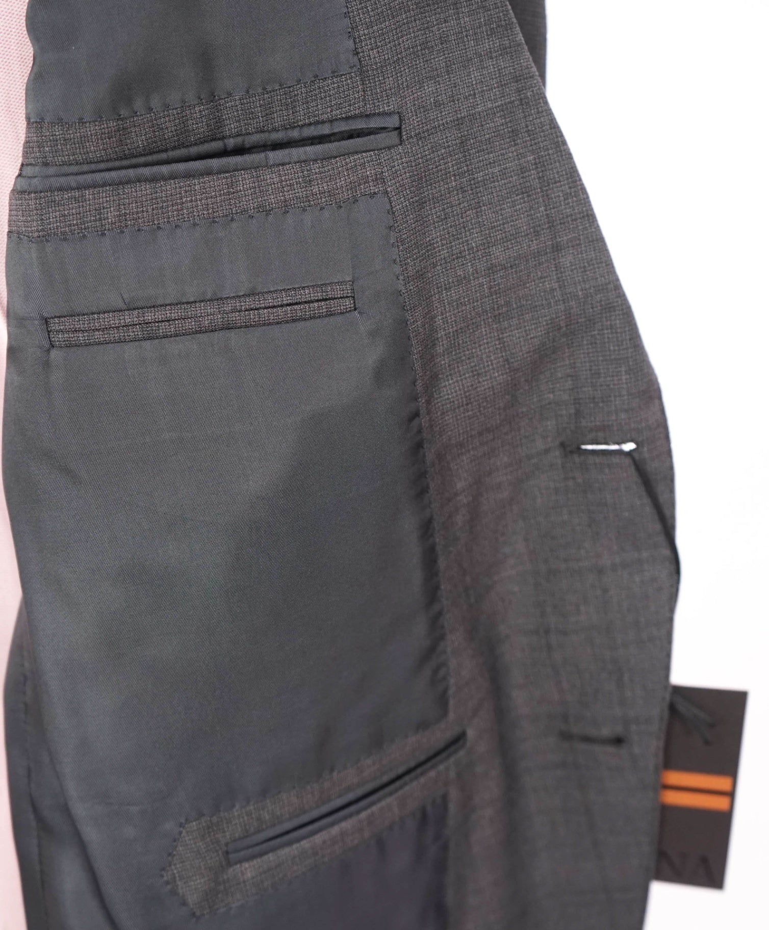 $4,090 ZEGNA - Gray Windowpane TROFEO Wool Suit - 52L US