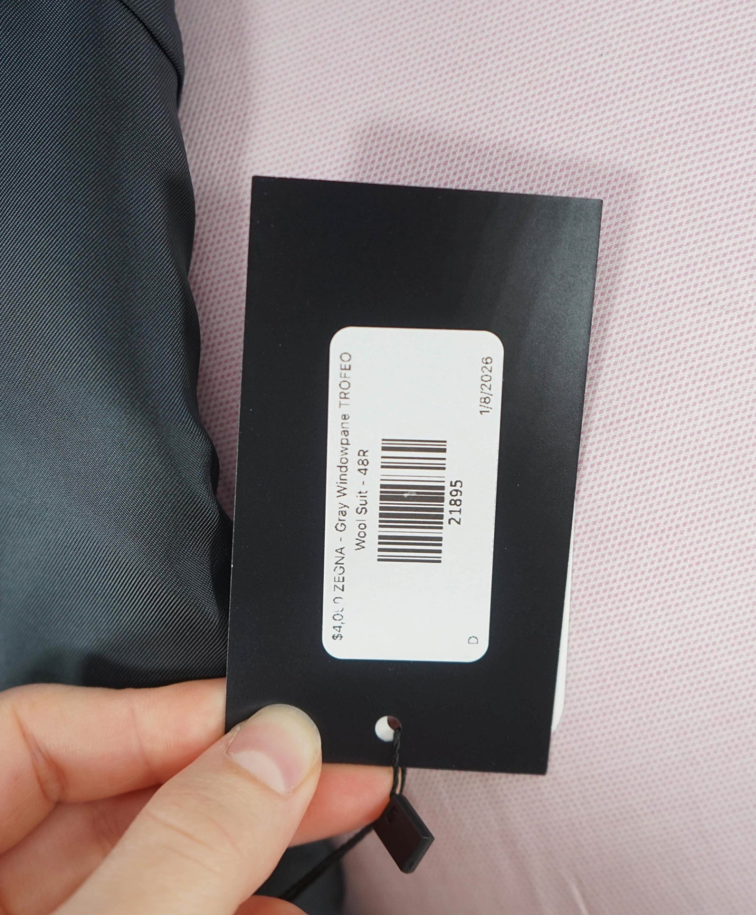 $4,090 ZEGNA - Gray Windowpane TROFEO Wool Suit - 48R